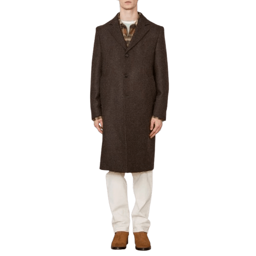 Officine Generale o1mle1025 Soft Jack Single Breasted Overcoat in Brown Size US L / EU 52-54 / 3 - 1 Thumbnail