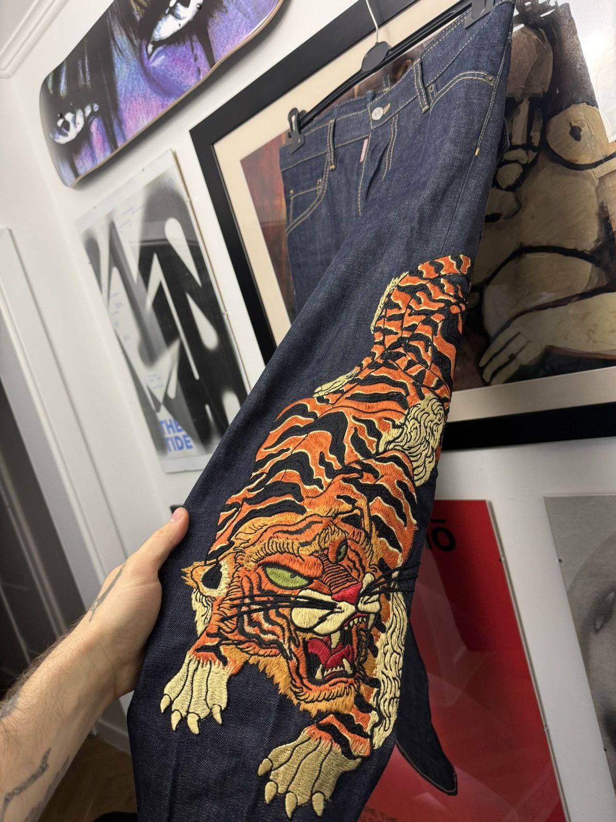Dsquared2 Dsquared2 Run Dan Jean Tiger Patch Designer Denim Luxury Size US 32 / EU 48 - 2 Thumbnail