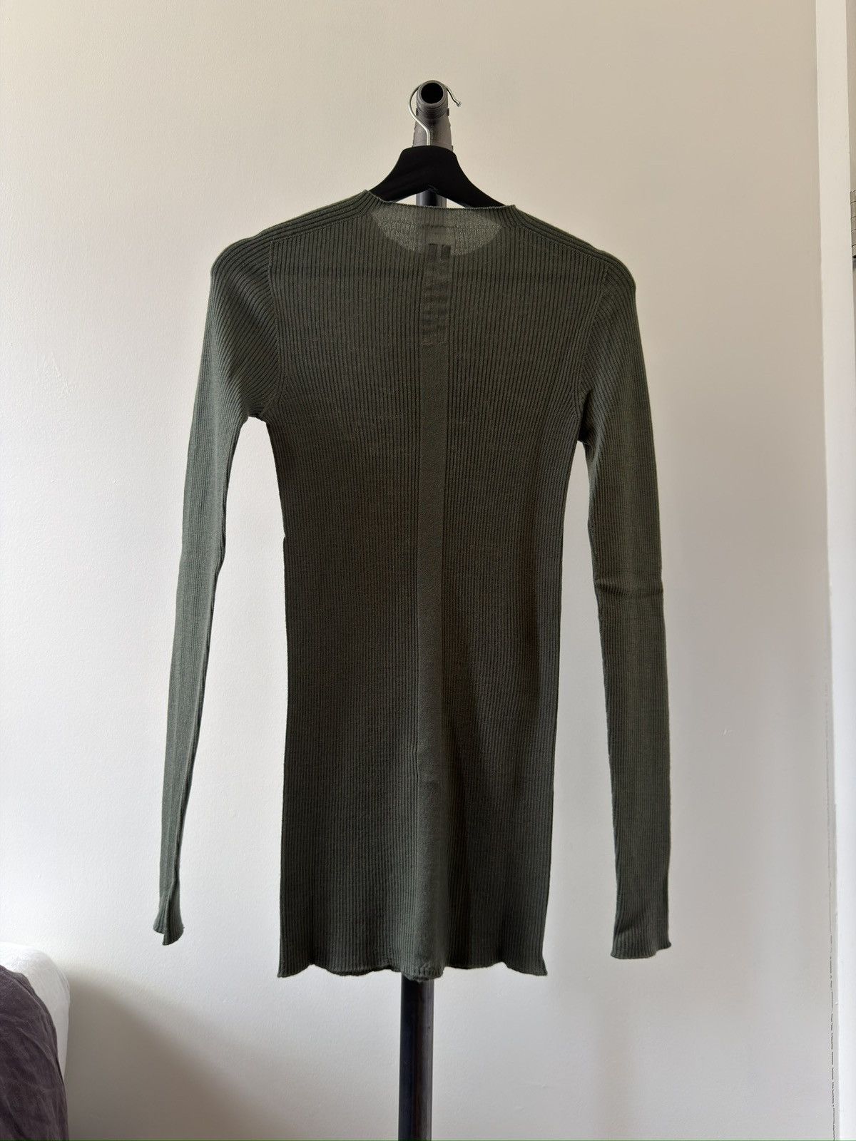 Rick Owens SS23 EDFU Moss Ribbed Sweater Size US S / EU 44-46 / 1 - 2 Thumbnail