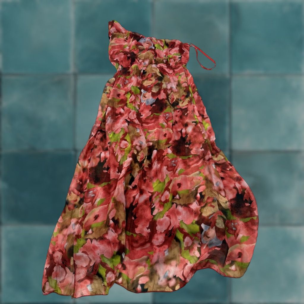Lara C. Dress Womens XL Multicolor Floral One Shoulder Maxi Chiffon Italy