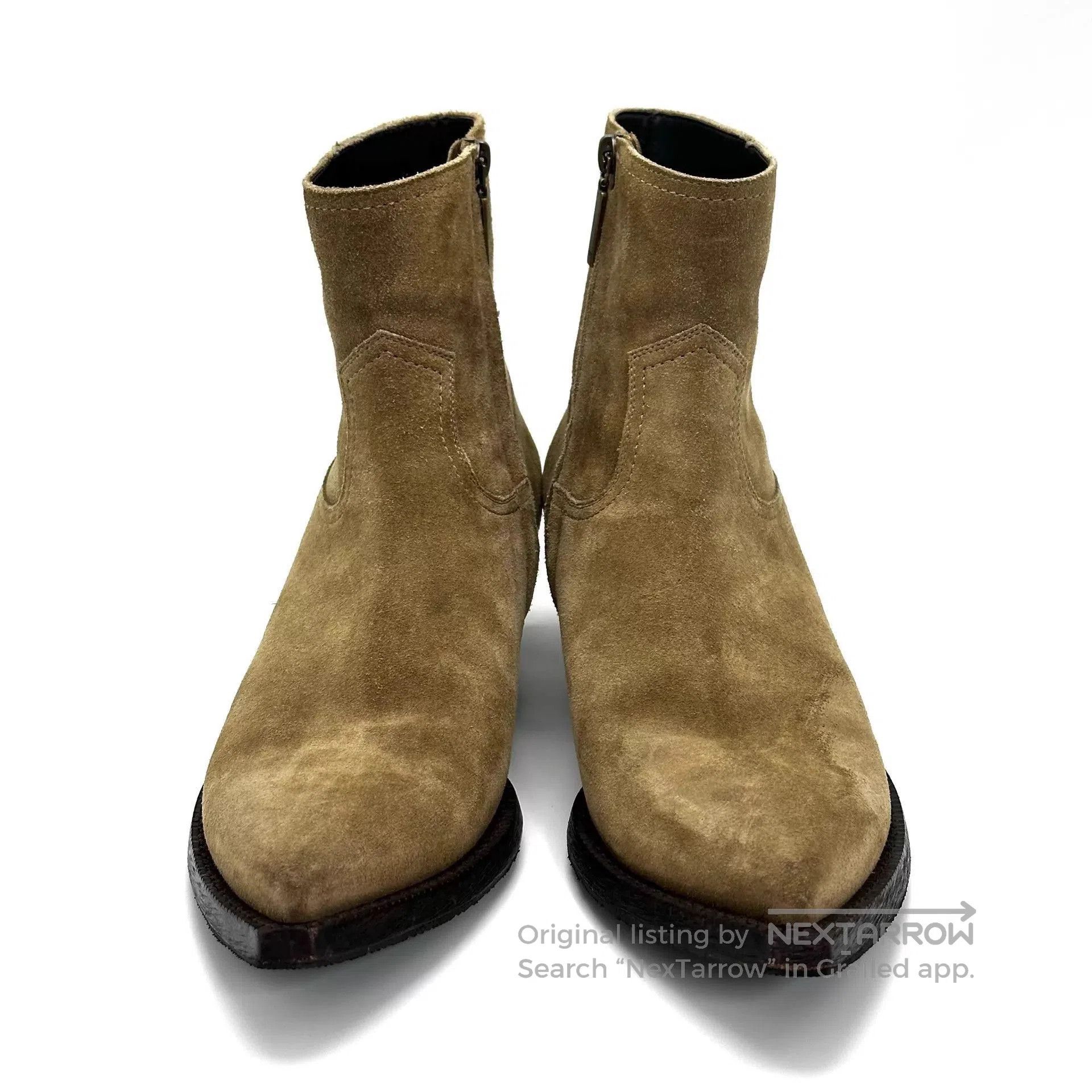 Yves Saint Laurent Beige Pointed-Toe Ankle Boots Size 9.5. Size US 9.5 / EU 42-43 - 4 Thumbnail