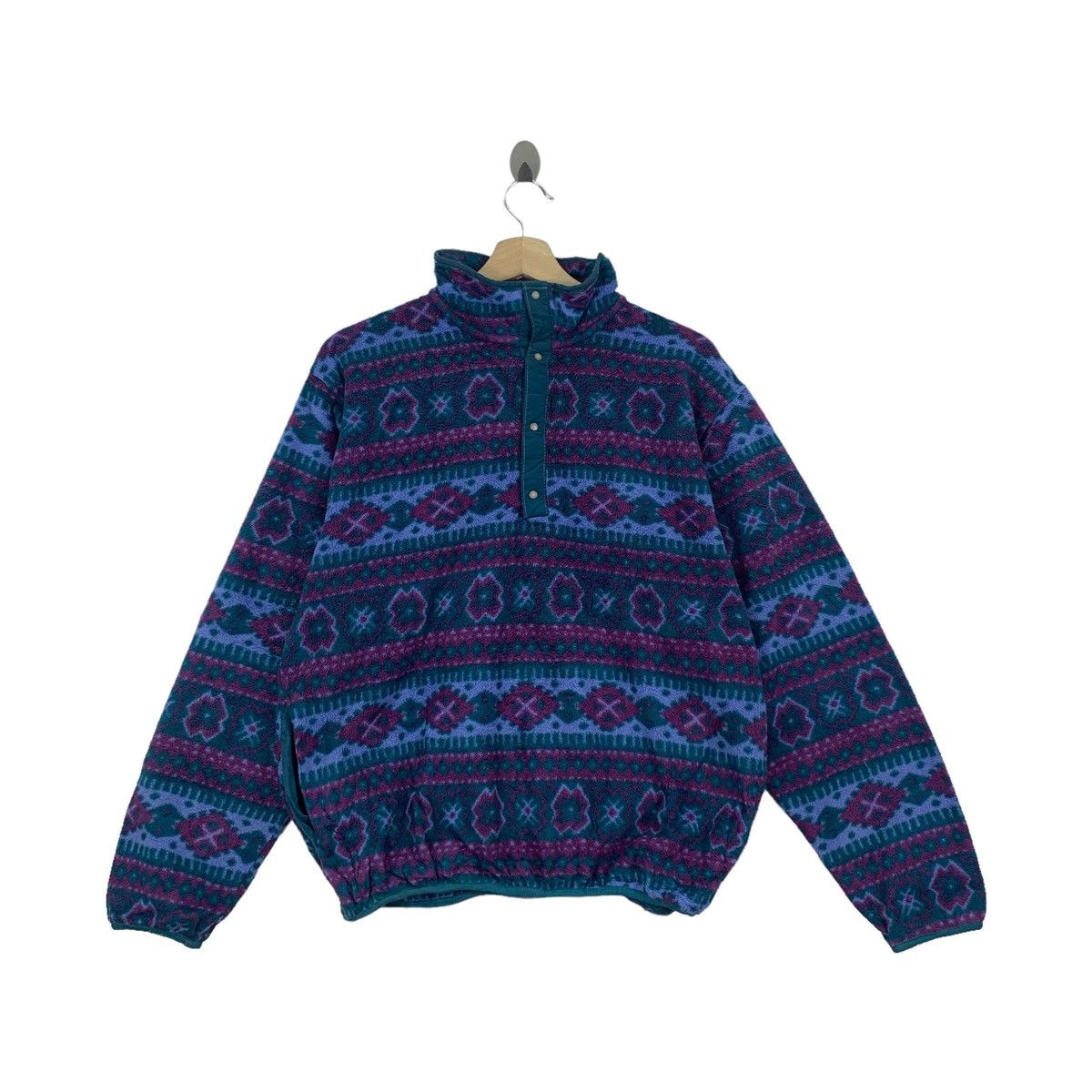 L.L. Bean Vintage Vintage L.L.BEAN Outdoor Aztec Motif Fleece Sweatshirt Grailed