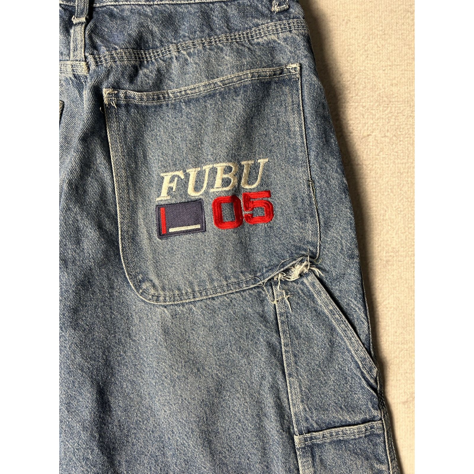 Fubu Vintage 90s Fubu Blue Jean Shorts - Men's 36Wx13L Size US 36 / EU 52 - 4 Thumbnail