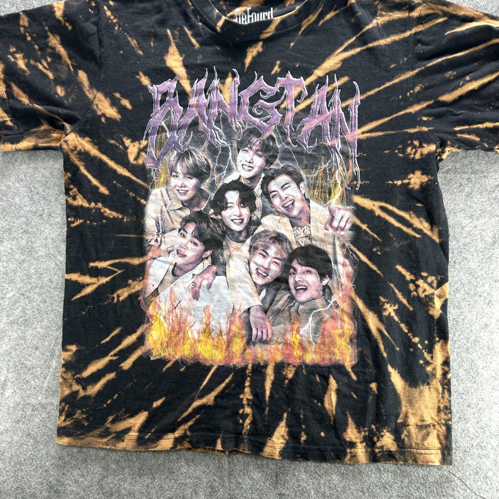 Vintage VINTAGE Bangtan Shirt Mens Large Black Bleach Tie Dye BTS Graphic Band DeFourd Size US L / EU 52-54 / 3 - 3 Thumbnail