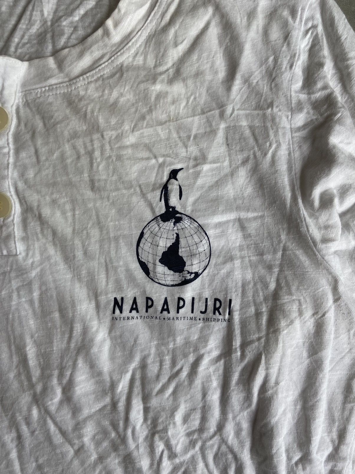 Napapijri Vintage Napapijri Penguin Logo White Long Sleeve Size US M / EU 48-50 / 2 - 2 Thumbnail