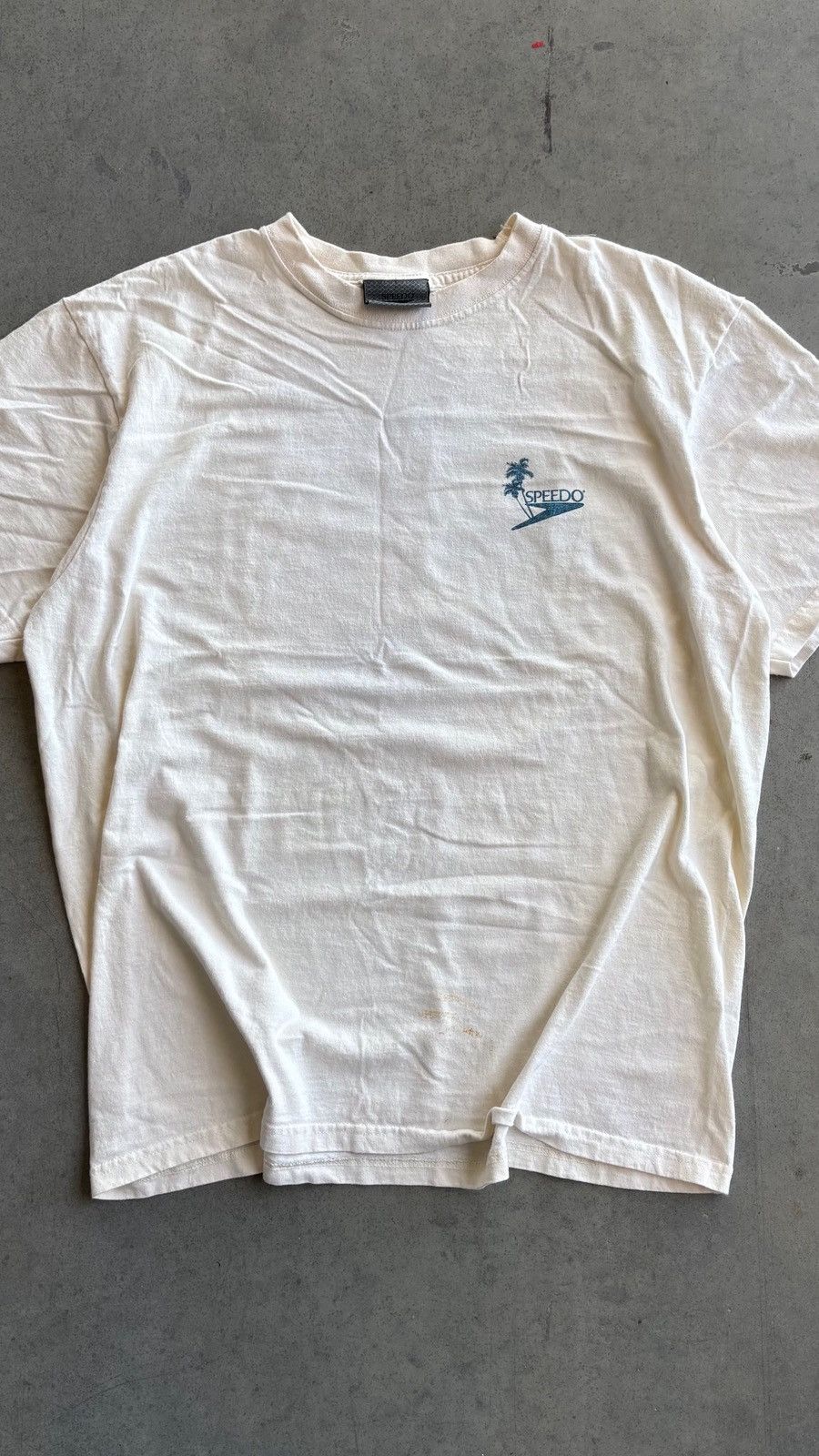 Billabong × Quiksilver × Speedo Vintage 2003 Speedo Y2K Surf Tee Cream Billabong Style XL Size US XL / EU 56 / 4 - 13 Thumbnail