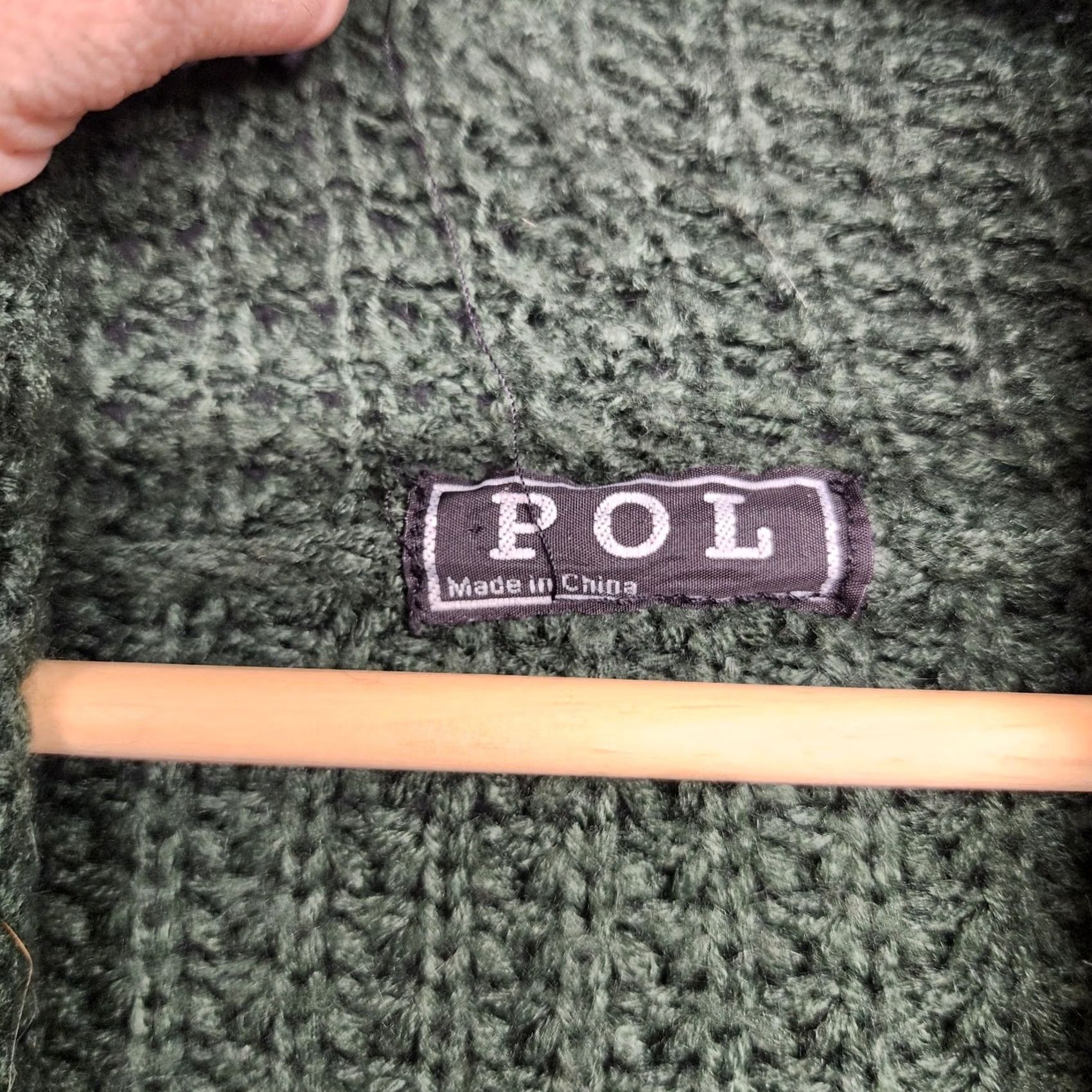 Vintage POL Sweater Womens XL Green Open Front Cardigan Knit Shawl Collar Size XL / US 12-14 / IT 48-50 - 4 Thumbnail