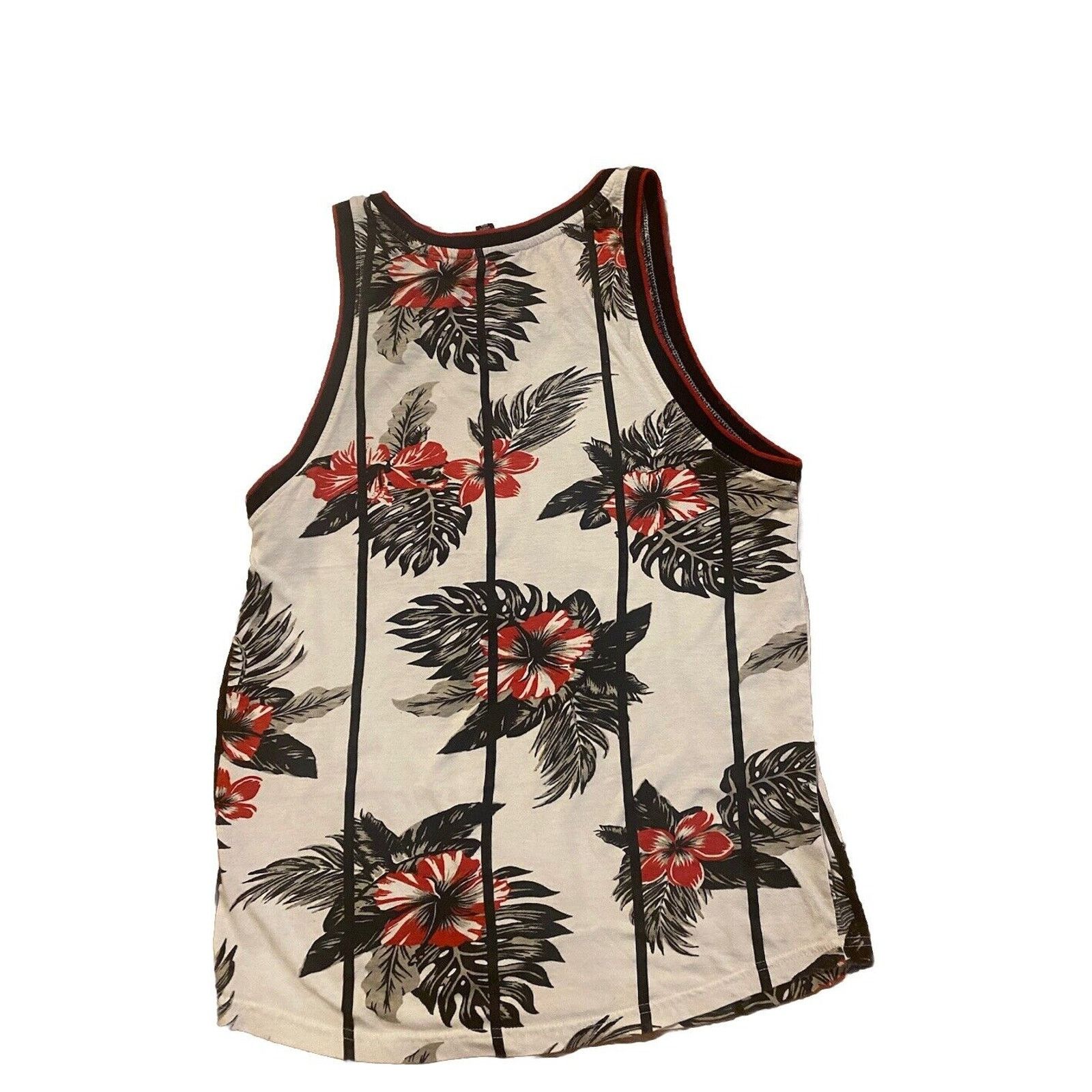 & Other Stories MENS HAWAIIAN FLORAL TEAL BLUE RED TANK TOP T-SHIRT SIZE M Size US M / EU 48-50 / 2 - 7 Thumbnail