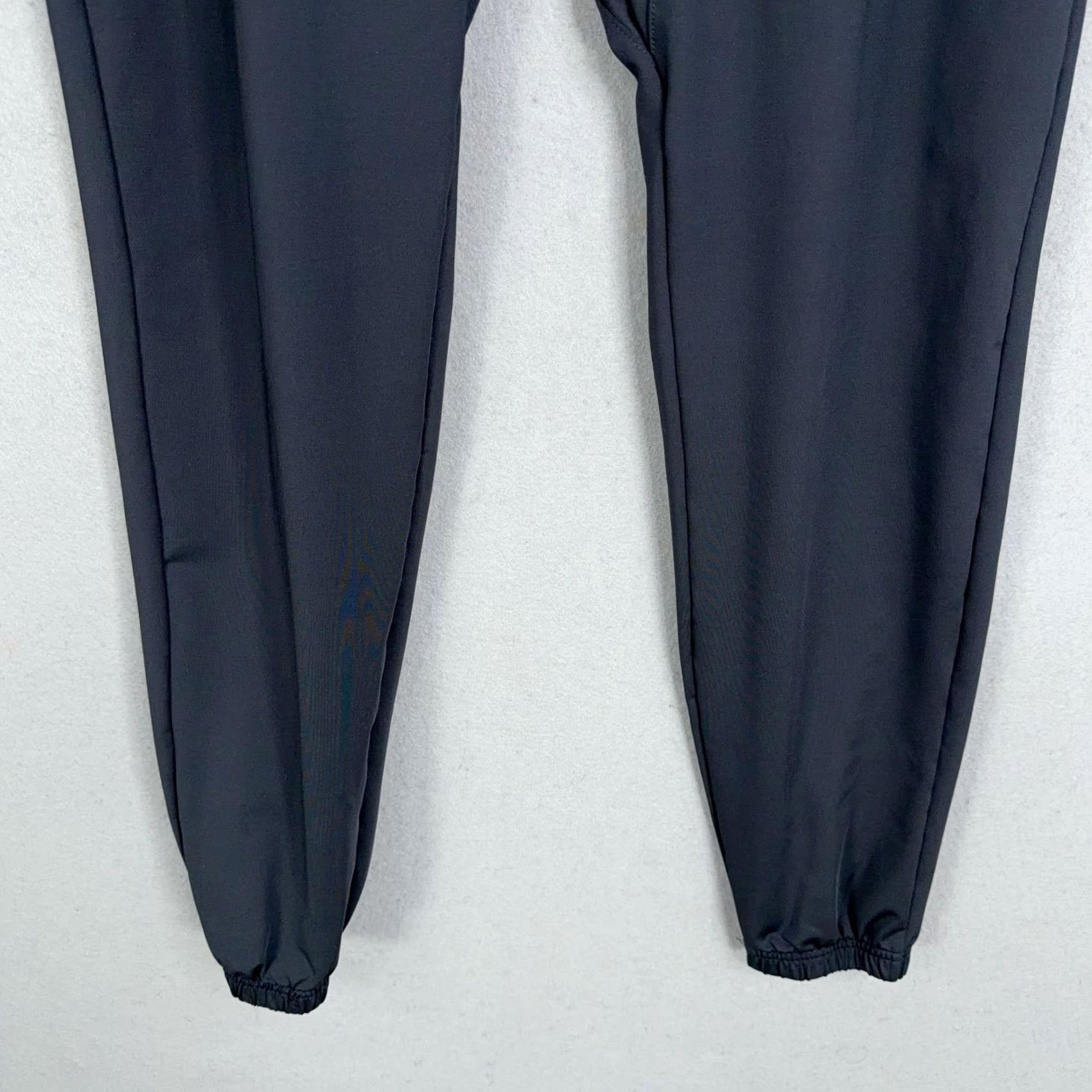 Vintage BK Pants Mens Medium Gray Joggers Elastic Waist Running Gym Training Tapered Pockets Reflective 90% Polyester 10% Spandex Size US 31 - 3 Thumbnail