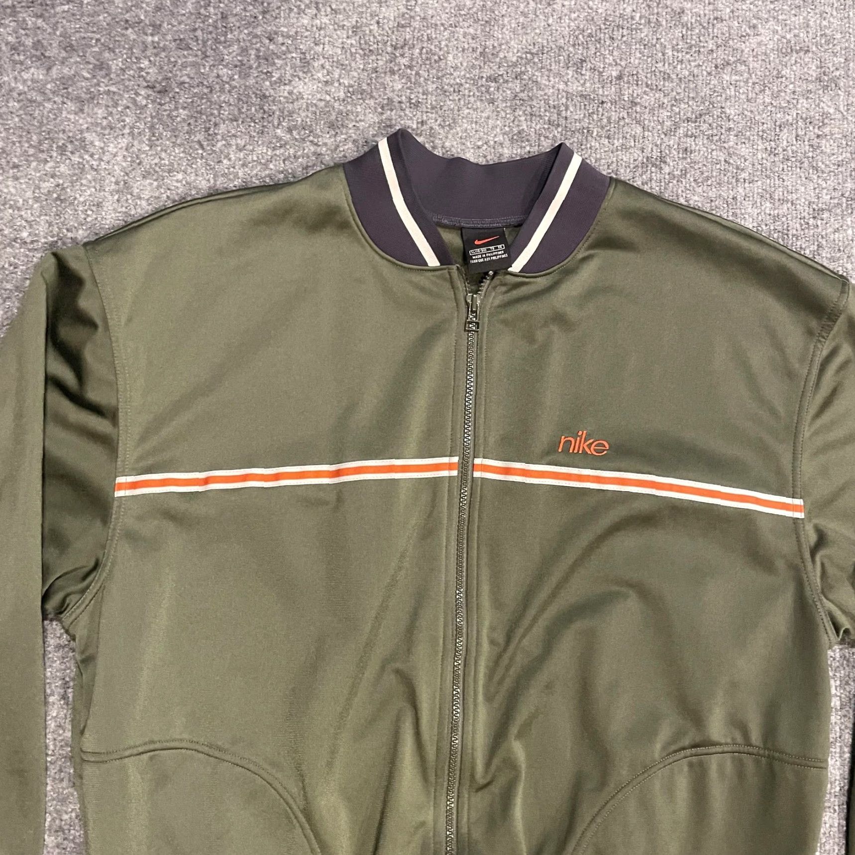 Nike VINTAGE Nike Track Jacket Mens XL Green Orange Full Zip Athletic Polyester Size US XL / EU 56 / 4 - 4 Thumbnail