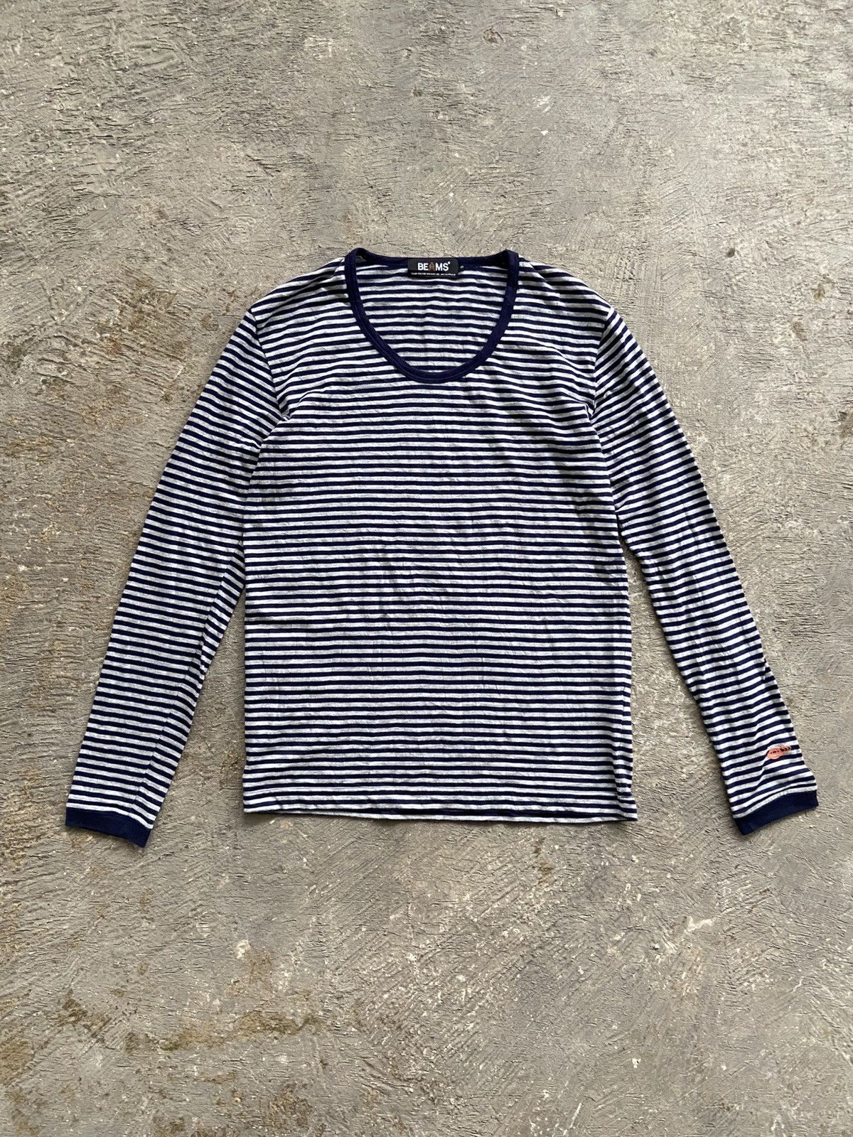 Beams Japan 2000s Beams Japan - Stripe Long Sleeve T-Shirt Size US S / EU 44-46 / 1 - 1 Thumbnail