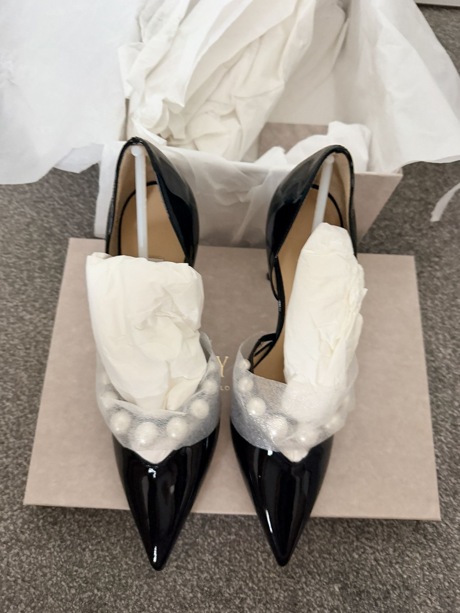 Jimmy Choo Jimmy Choo Aurelie 85 l 39 Black/ White Size US 9 / IT 39 - 3 Thumbnail