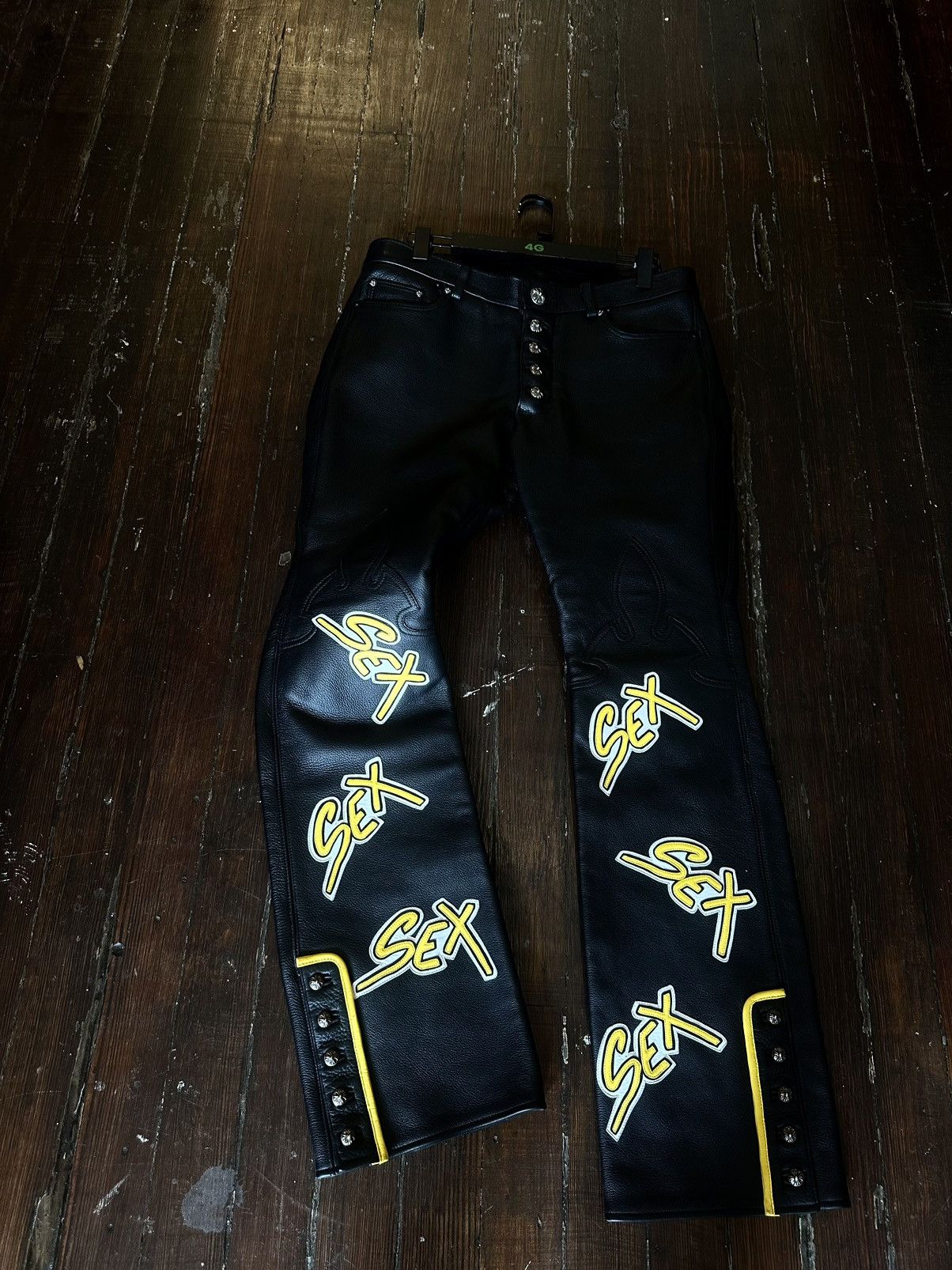 Chrome Hearts CHROME HEARTS 1:1 SEX PATCH LEATHER JEANS ODEL BECKHAM Size US 34 / EU 50 - 11 Thumbnail