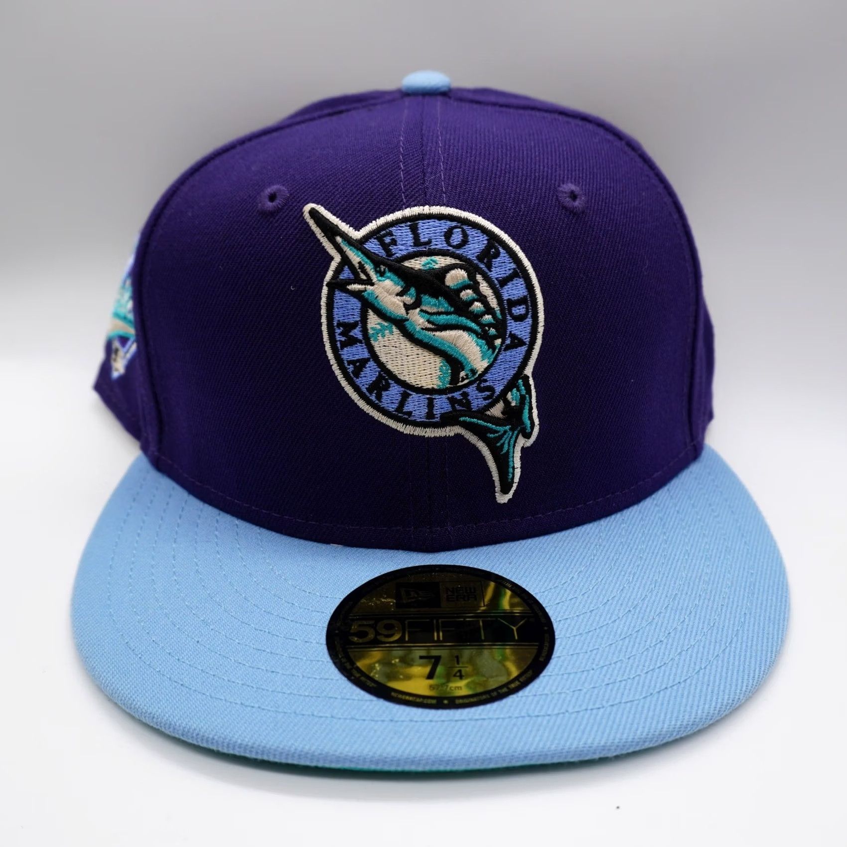New Era New Era Florida Marlins Baseball Cap Mens 7 1/4 Purple Blue 1997 World Series 59FIFTY Size ONE SIZE - 2 Thumbnail