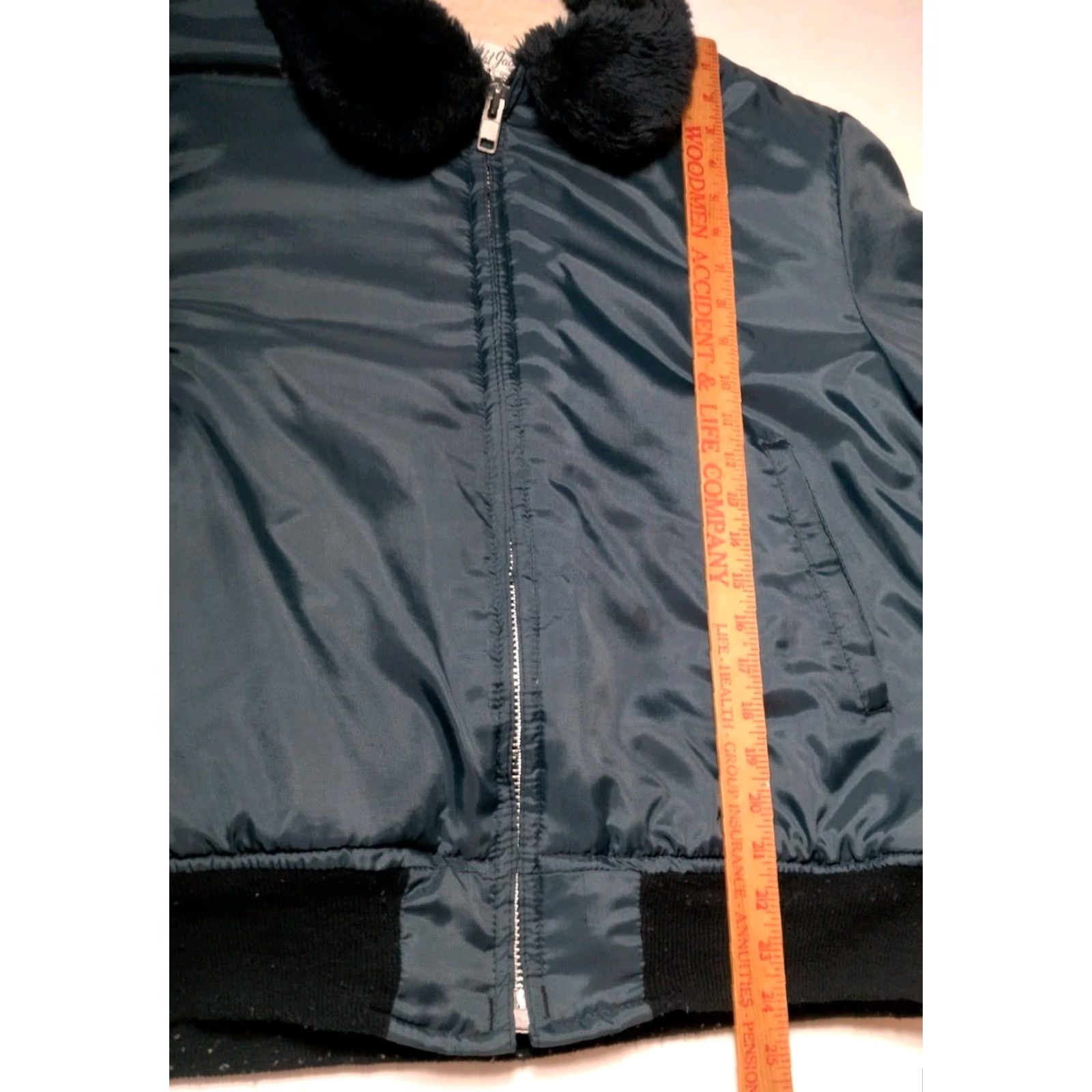Vintage VINTAGE Flight Jacket Men Large Blue Nylon Bomber Sherpa Lined Zip Workwear Jacket Size US L / EU 52-54 / 3 - 6 Thumbnail