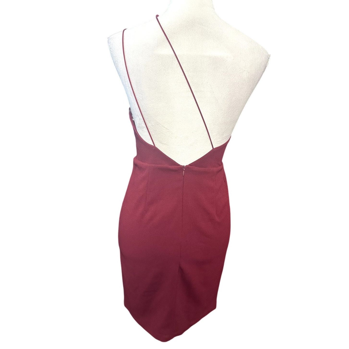 Other Lulus Womens One Shoulder Cutout Cocktail Mini RedBurgundy Size S / US 4 / IT 40 - 5 Thumbnail