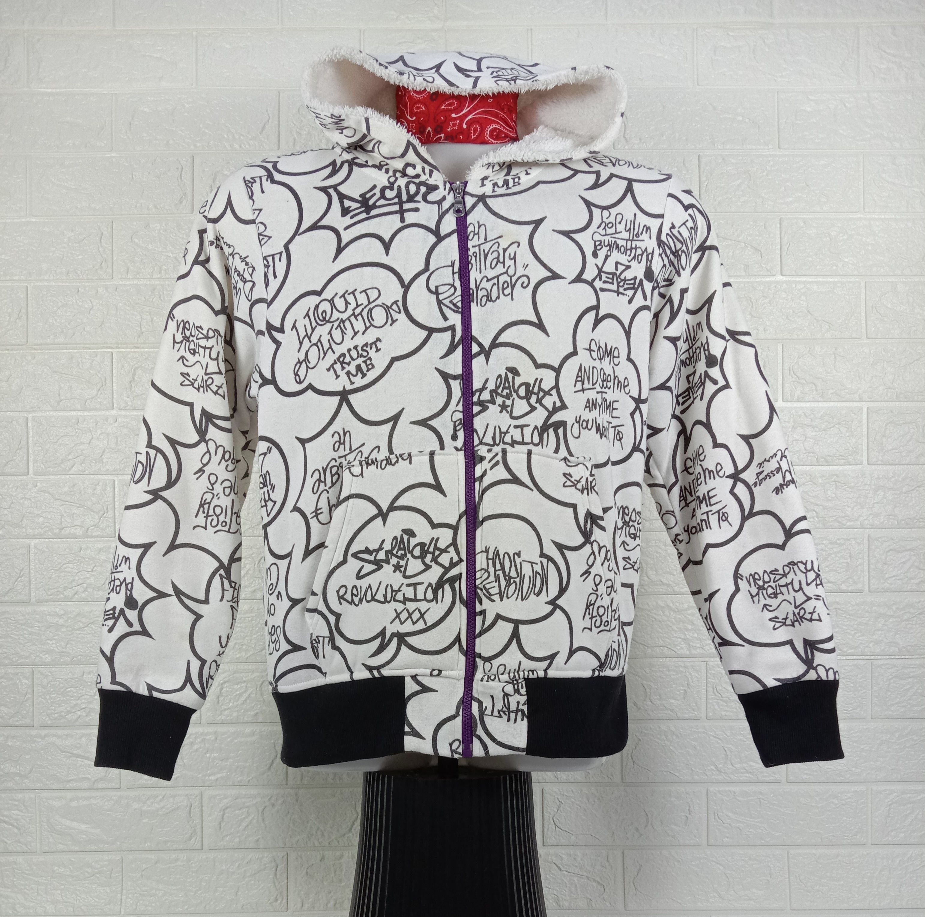Japanese Brand Vintage Defective Struct Full Print Zipper Hoodie Size US M / EU 48-50 / 2 - 1 Thumbnail