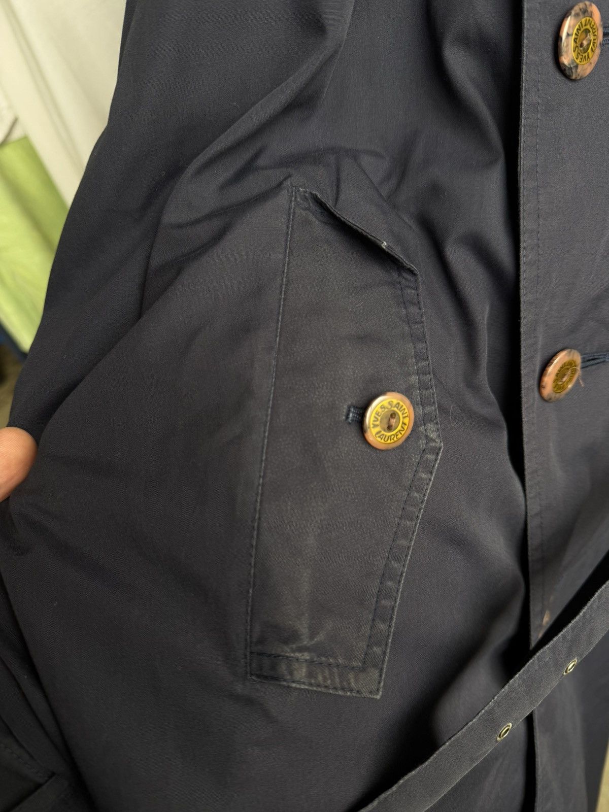 Yves Saint Laurent Yves Saint Laurent Trench Vintage Cloak Coat jacket navy YSL Size US L / EU 52-54 / 3 - 15 Thumbnail