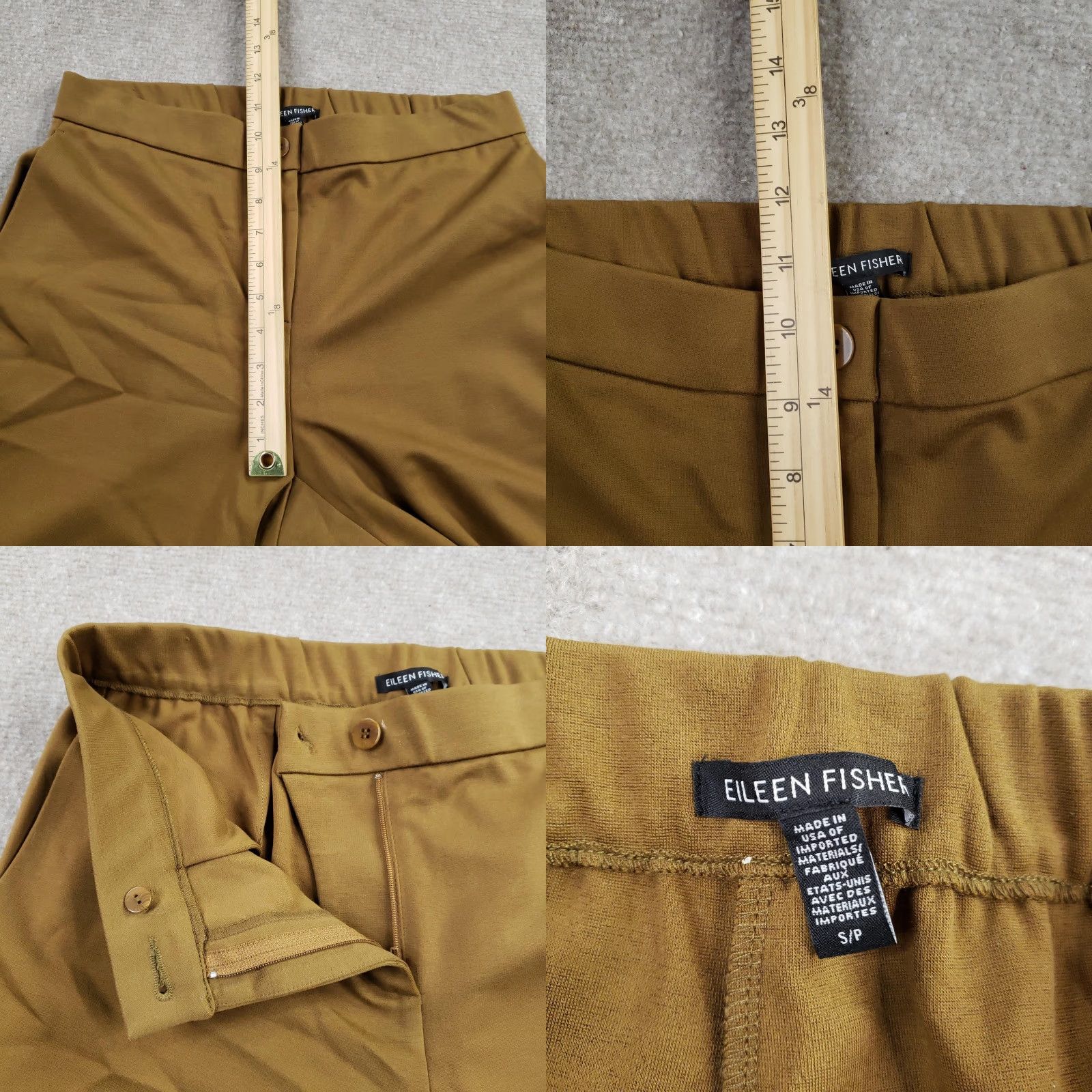 Eileen Fisher Eileen Fisher Pants Womens Small Olive Green Dress Stretch Tapered Leg Made USA Size 28" / US 6 / IT 42 - 8 Thumbnail