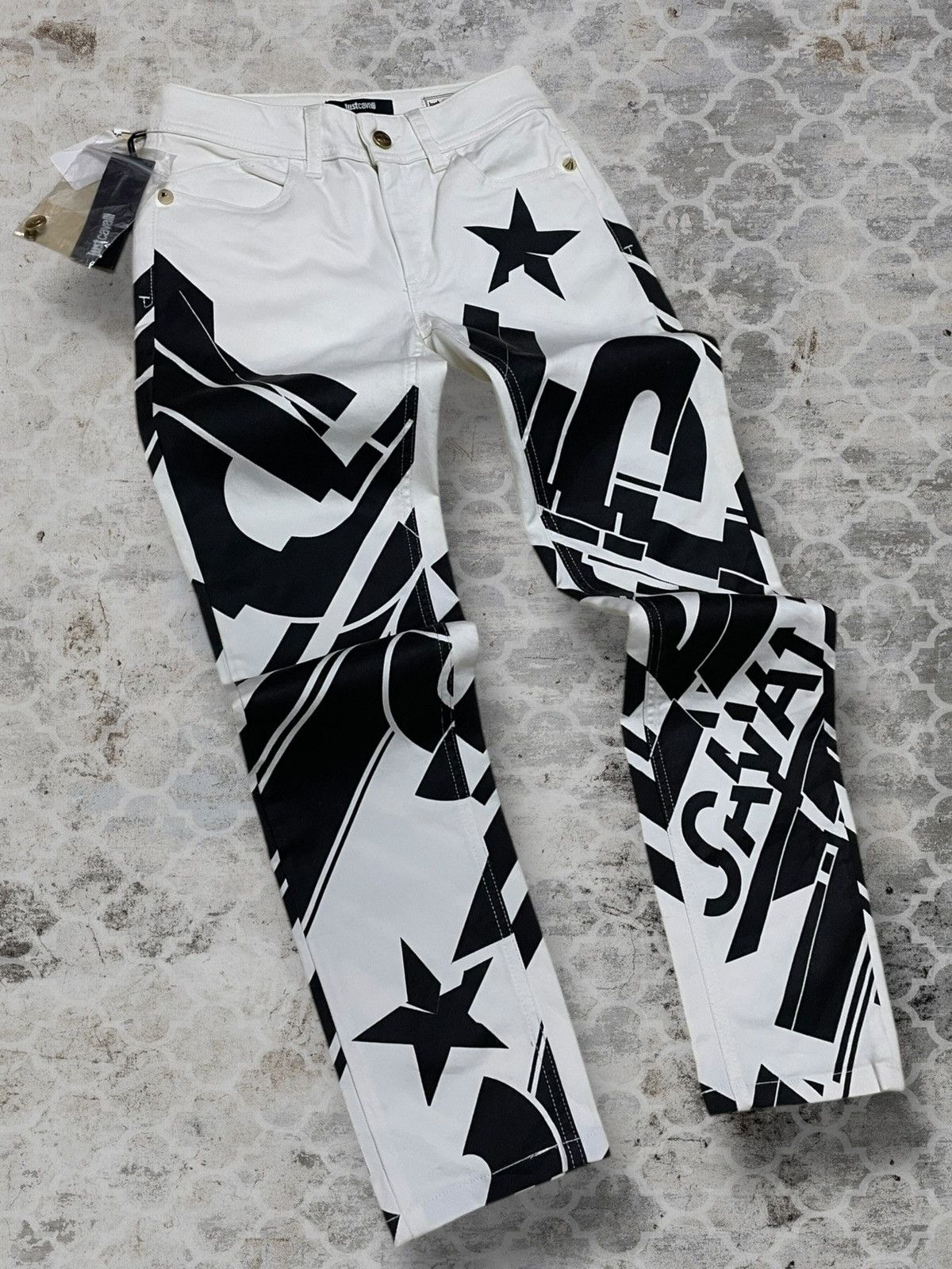 Just Cavalli Authentic Designer Just Cavalli Patterned Skinny Denim Size 24" / US 00 / IT 34 - 2 Thumbnail