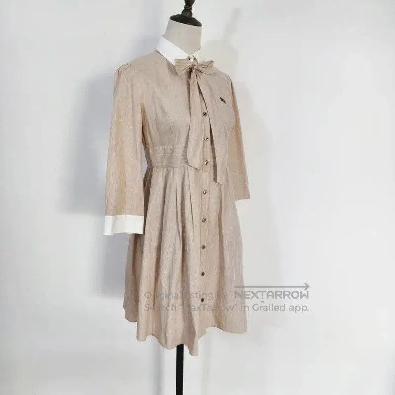 Burberry Burberry Beige Striped Cotton Dress for Spring. Size M / US 6-8 / IT 42-44 - 4 Thumbnail