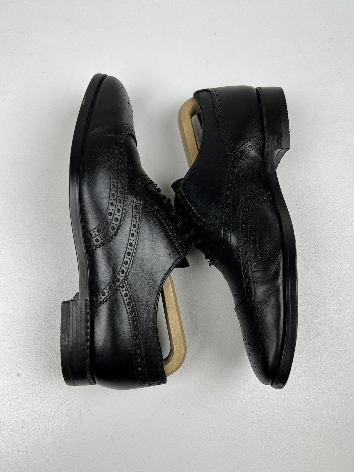Prada PRADA MILANO Oxfords Leather Shoes Wingtip Black Men’s Size US 8.5 / EU 41-42 - 11 Thumbnail