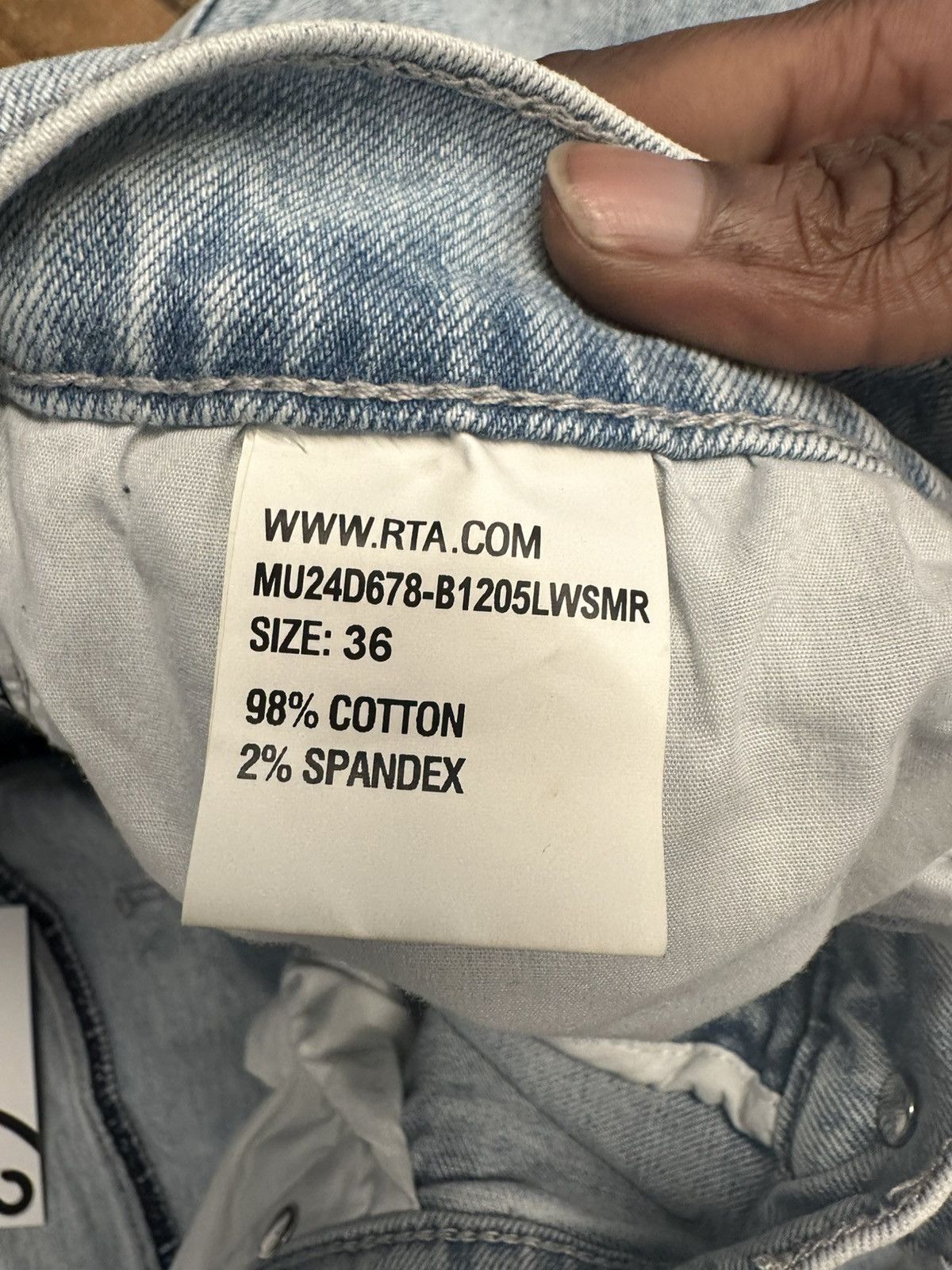 Rta RTA White Spell Lightwash Blue Denim Jeans Sz 36 Size US 36 / EU 52 - 5 Thumbnail