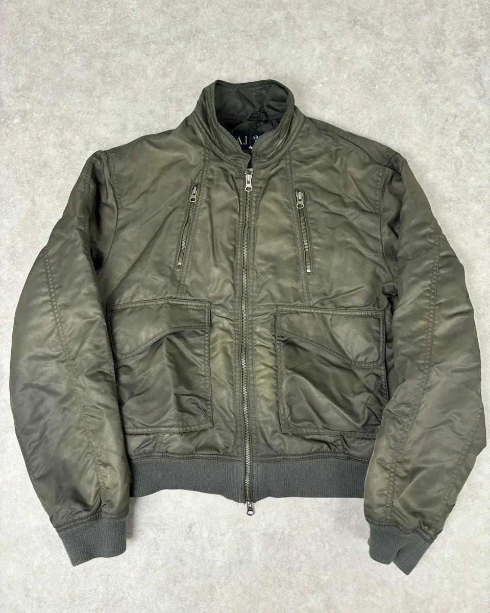 Armani 2000s Armani Olive Green Bomber Jacket Size US M / EU 48-50 / 2 - 1 Thumbnail