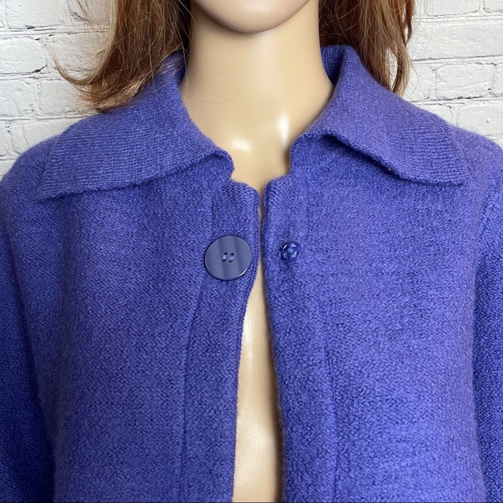 Other NWT New Christopher & Banks Purple Wool Jacket 3/4 Sleeve S Size M / US 6-8 / IT 42-44 - 2 Thumbnail