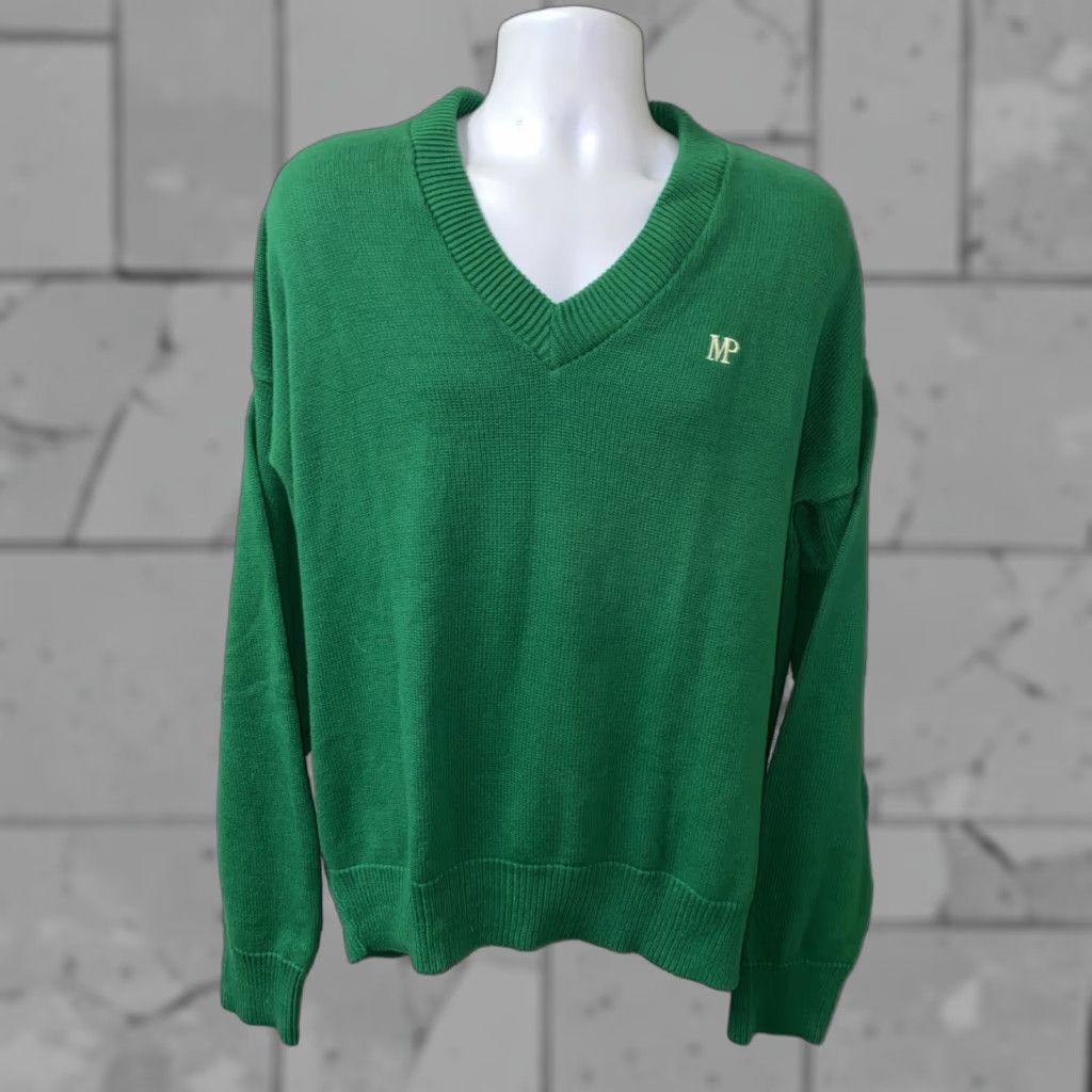 Vintage Drummond Sweater V-Neck Mens XL Green Cotton USA Made Regular Size V-Neck ♪ Size US XL / EU 56 / 4 - 1 Thumbnail