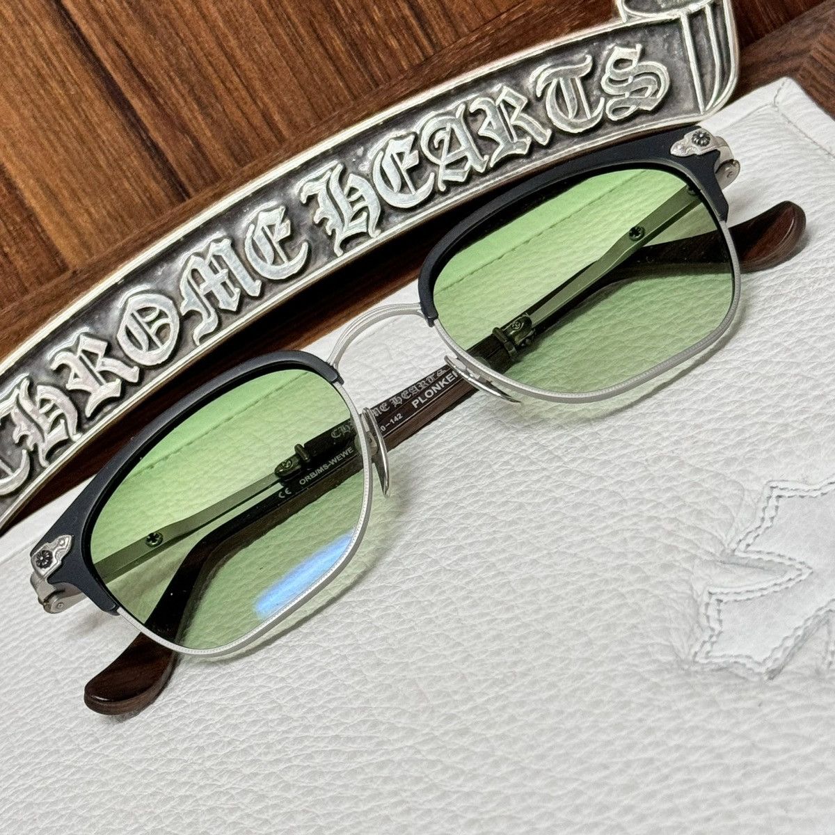image of Chrome Hearts Plonker Glasses in Black, Men's