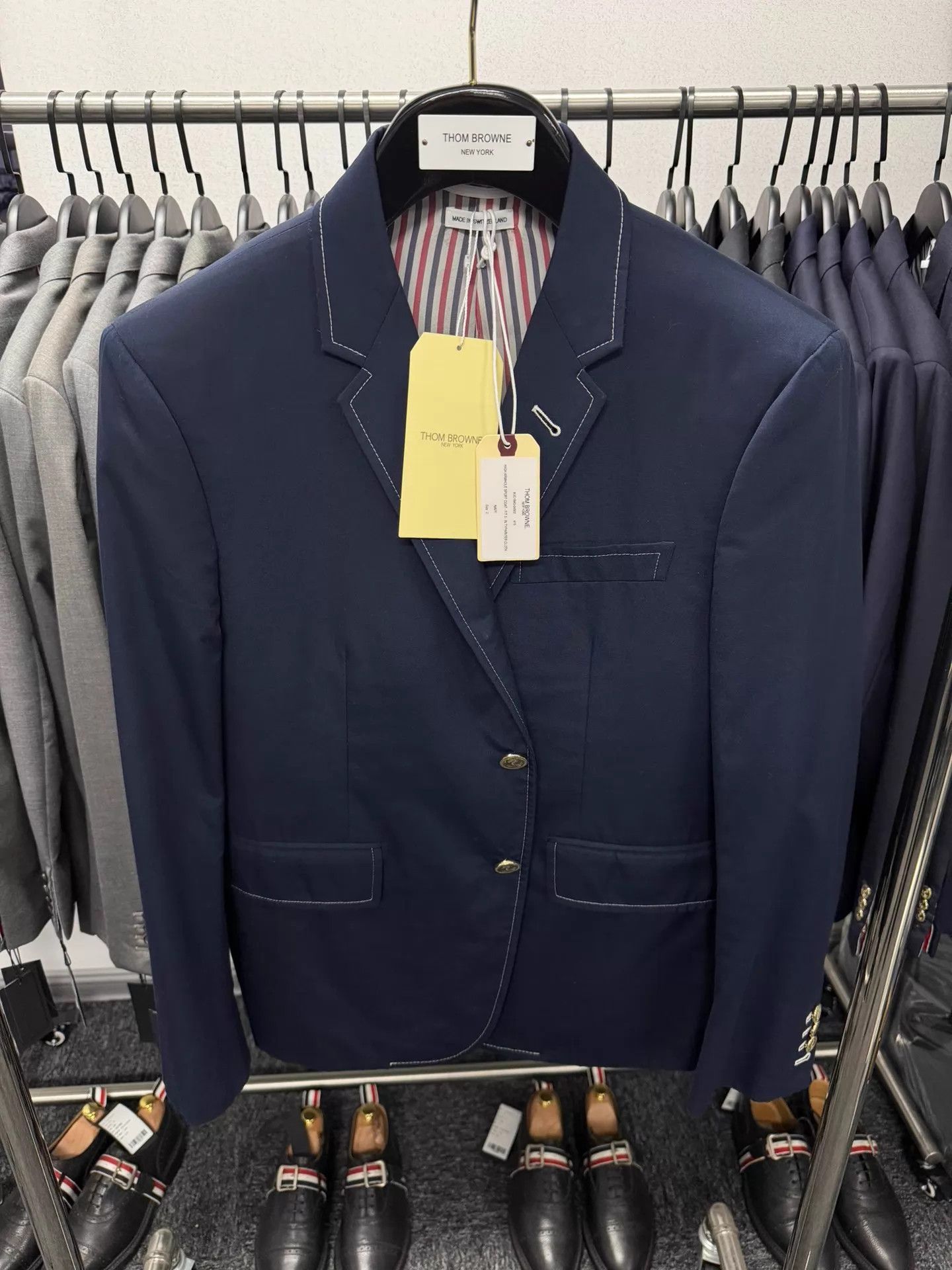 Thom Browne Thom Browne Men's Navy Gold Button Slim Fit Suit (Rare) Size 50R - 1 Thumbnail