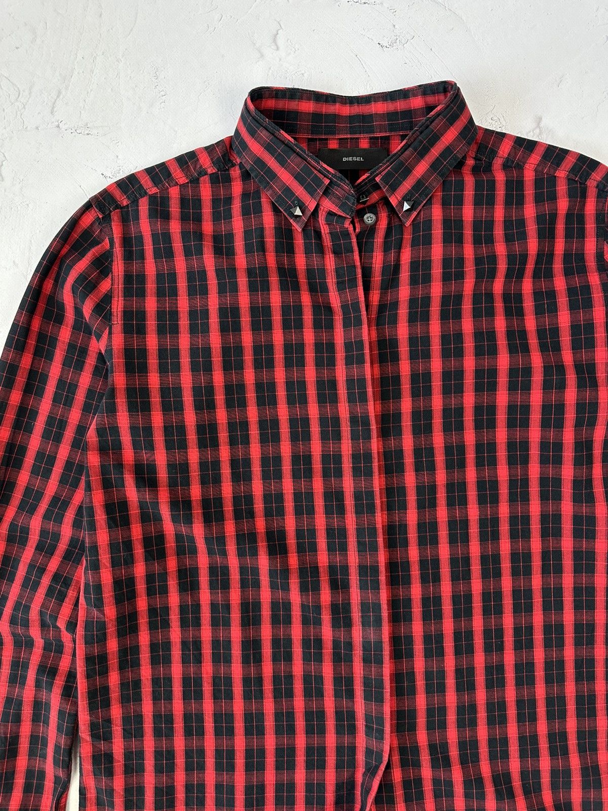 Diesel × Vintage Vintage Diesel Check Buttons Spikes Shirt Size US M / EU 48-50 / 2 - 3 Thumbnail