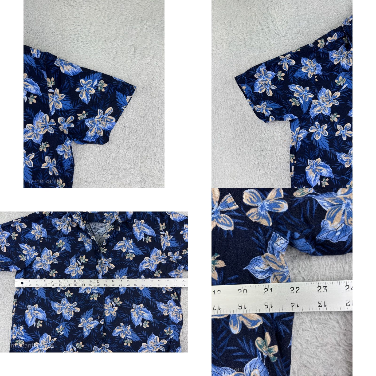 George VINTAGE George Classic Element Shirt Mens 2XL Blue Floral Hawaiian 100% Rayon Beach Aloha Floral Shirt Mens Big & Tall Size US XXL / EU 58 / 5 - 8 Thumbnail