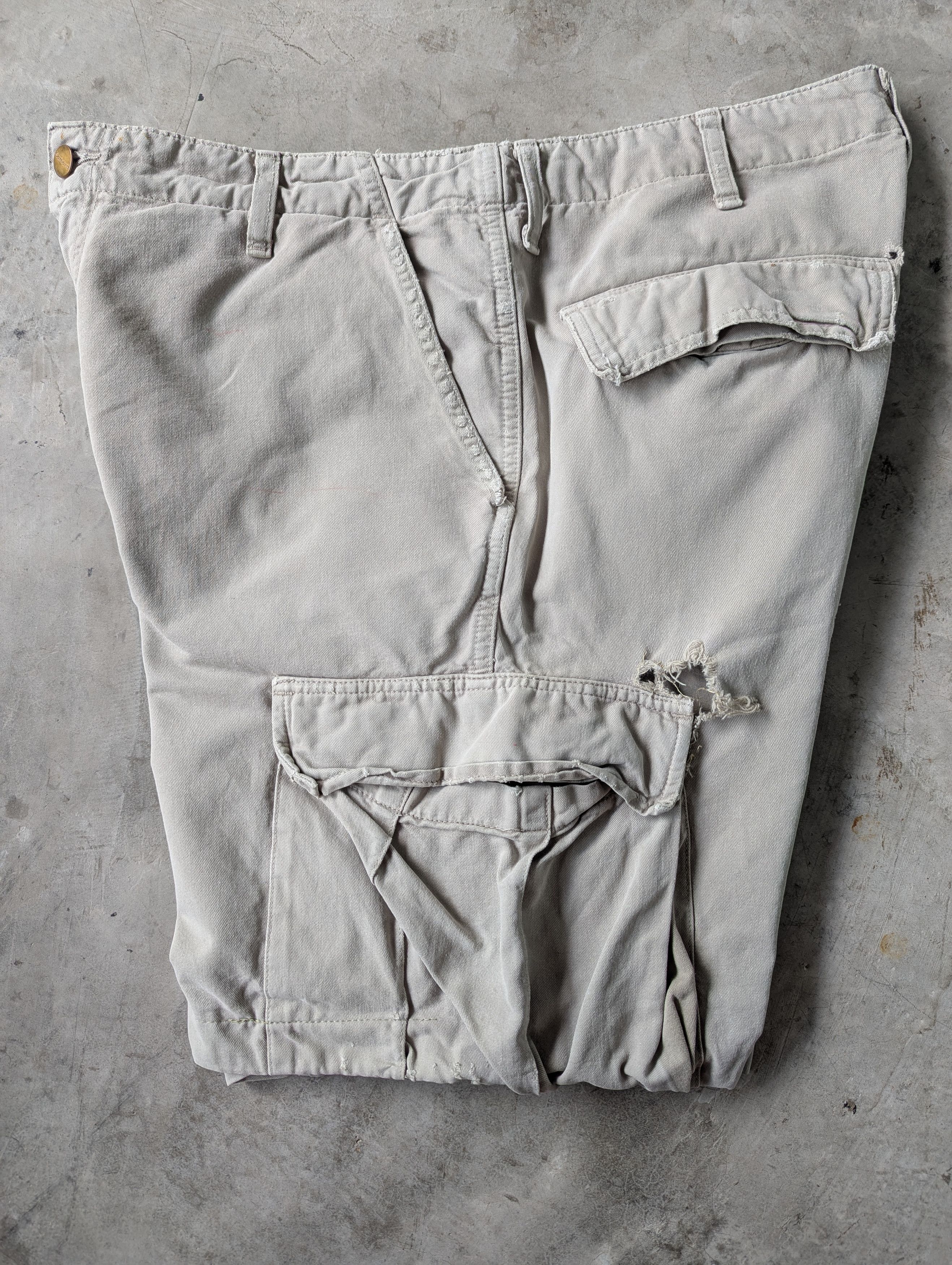 Carhartt Distressed Faded Biege Carhartt Bermuda Short Cargo Pants Size US 38 / EU 54 - 15 Thumbnail