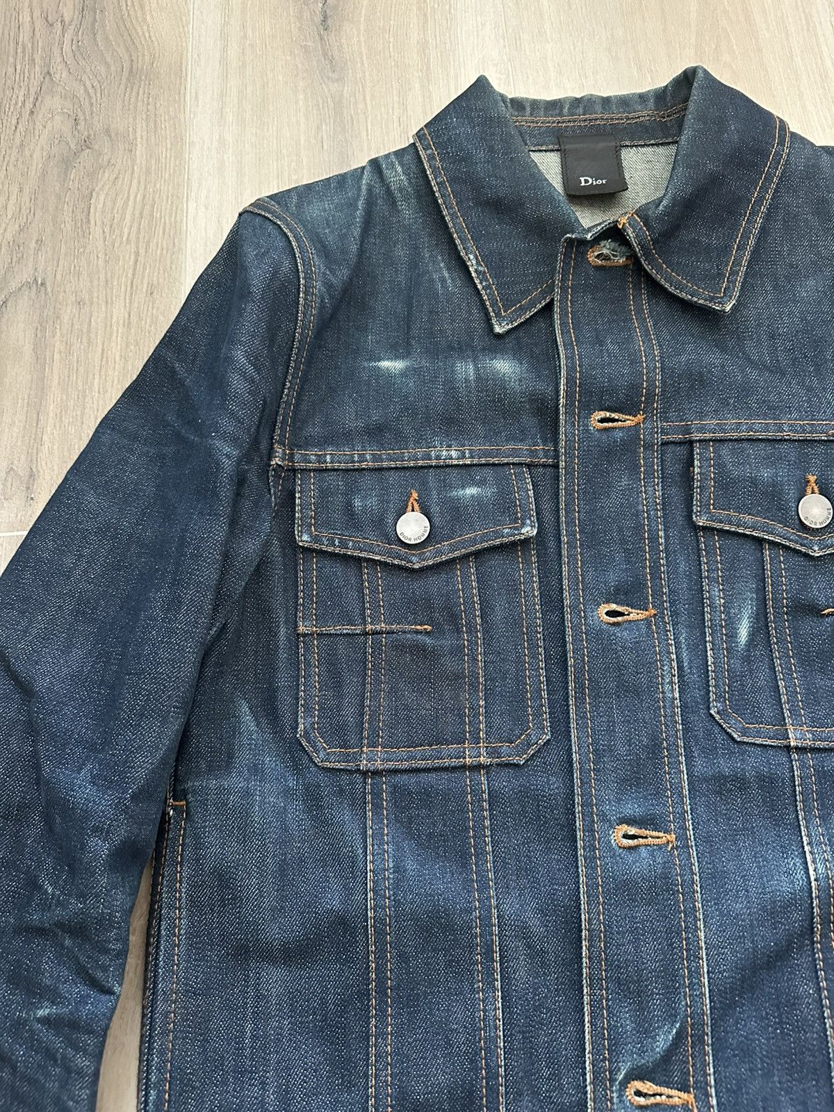 Dior (RARE!) Dior Homme SS07 Raw Denim Jacket Sample Size US S / EU 44-46 / 1 - 22 Thumbnail