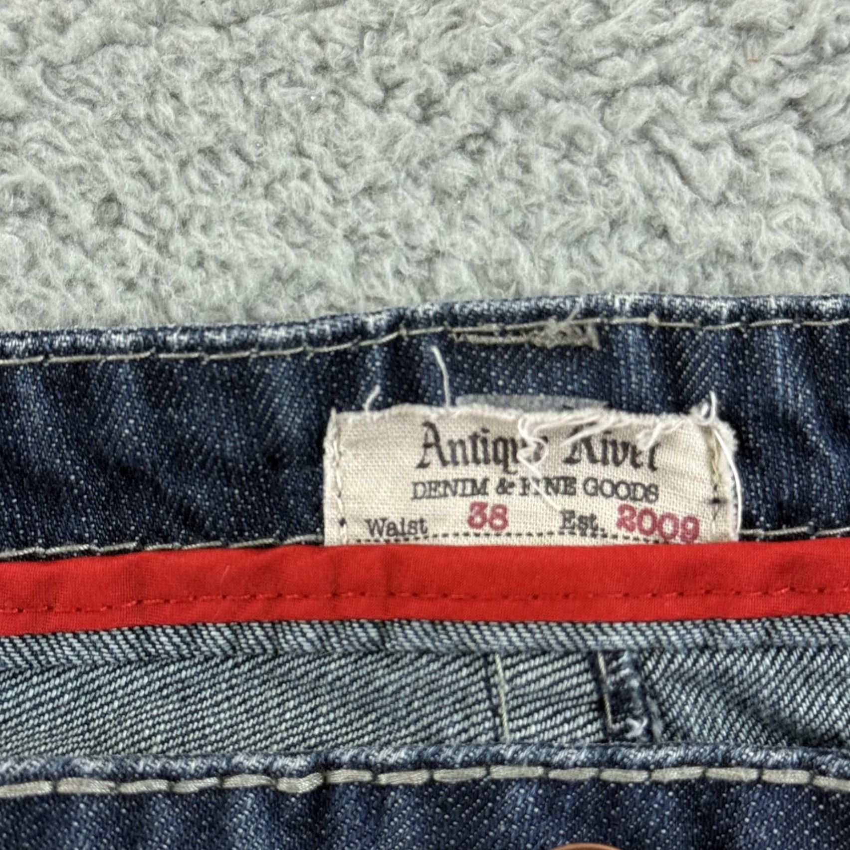 Denime Antique Rivet Jeans 38x30 Blue Bootcut Denim Western 5-Pocket Regular Mens Capable Distressed Size US 38 / EU 54 - 6 Thumbnail