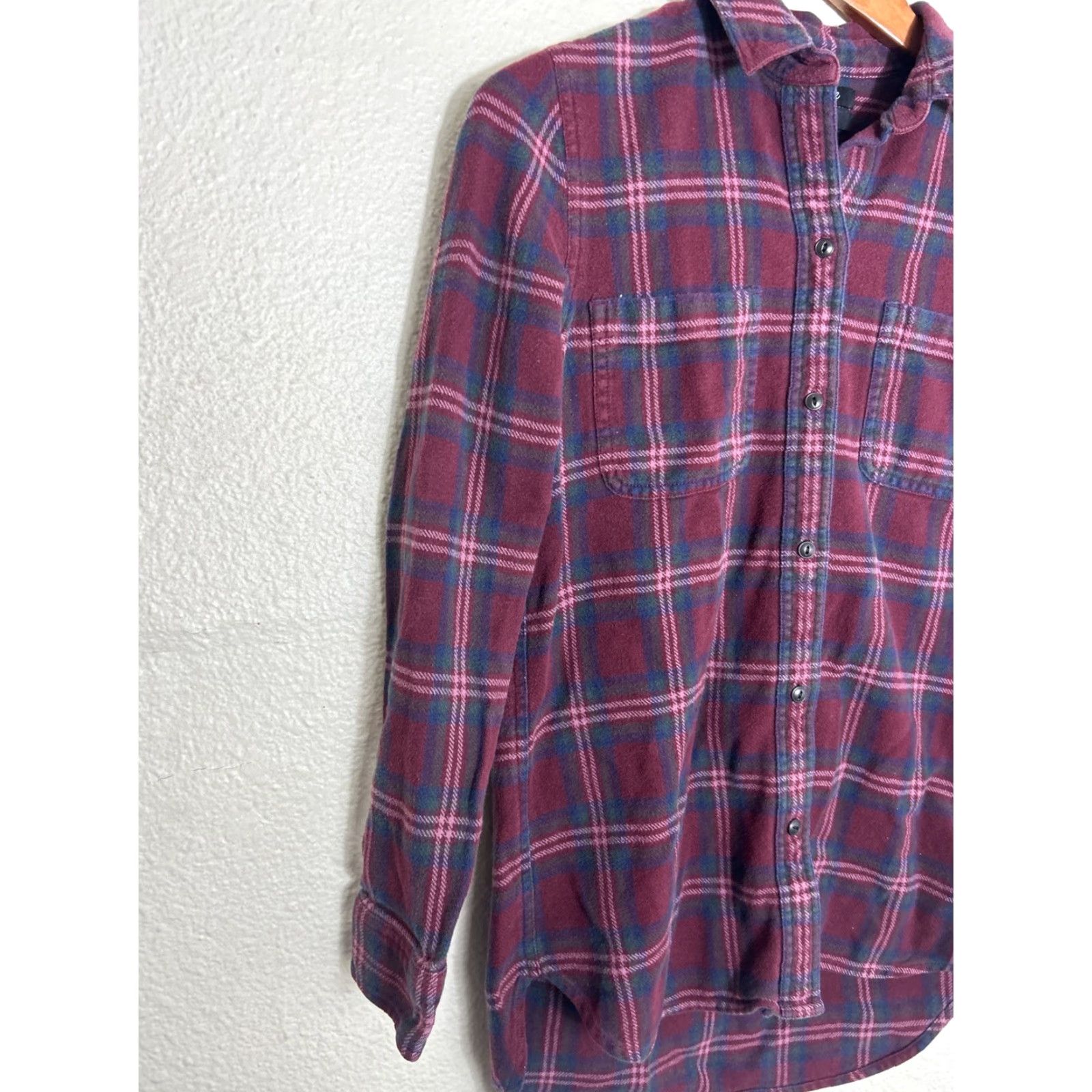 Madewell Madewell Womens Red Flannel Ex-Boyfriend Shirt Plaid Top XS Long Sleeve Button-Up Casual Classic 100% Cotton Womens Regular Size XS Red Flannel Shirt Size XS / US 0-2 / IT 36-38 - 2 Thumbnail