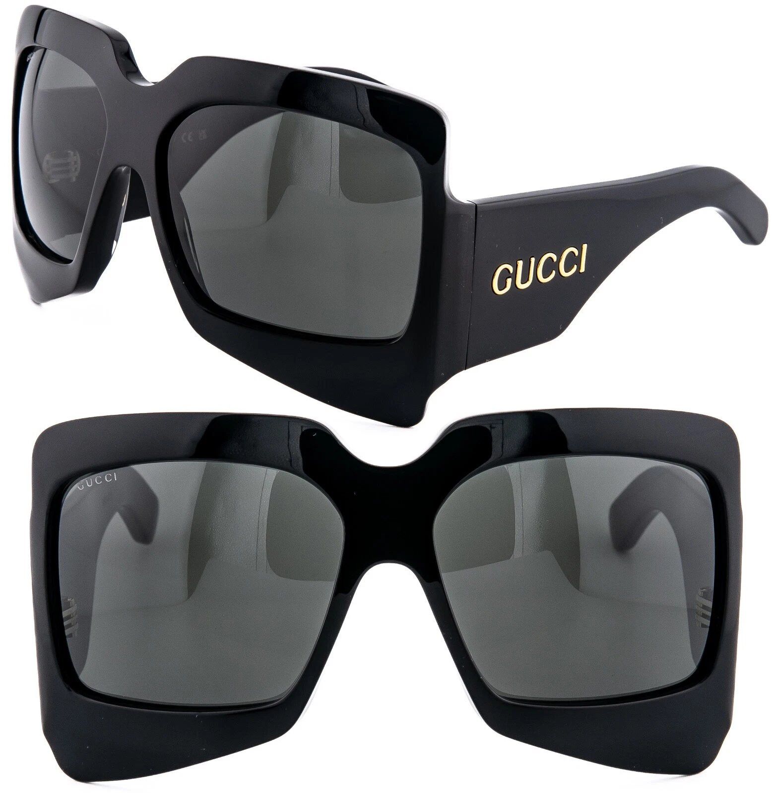Gucci GUCCI GG1243S AUTHENTIC Black Oversized Geometric 1243 001 Size ONE SIZE - 1 Thumbnail