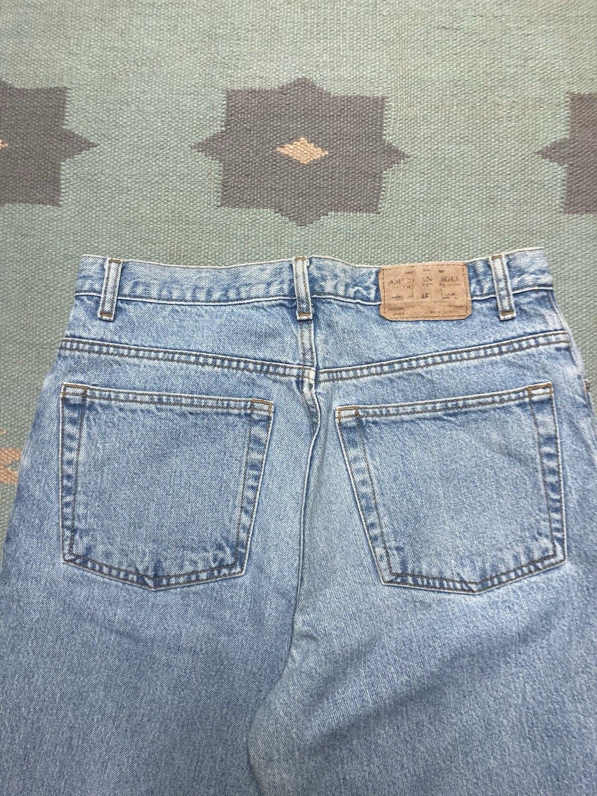 Vintage American eagle denim jeans light wash straight skater 31x34 Size US 31 - 8 Thumbnail