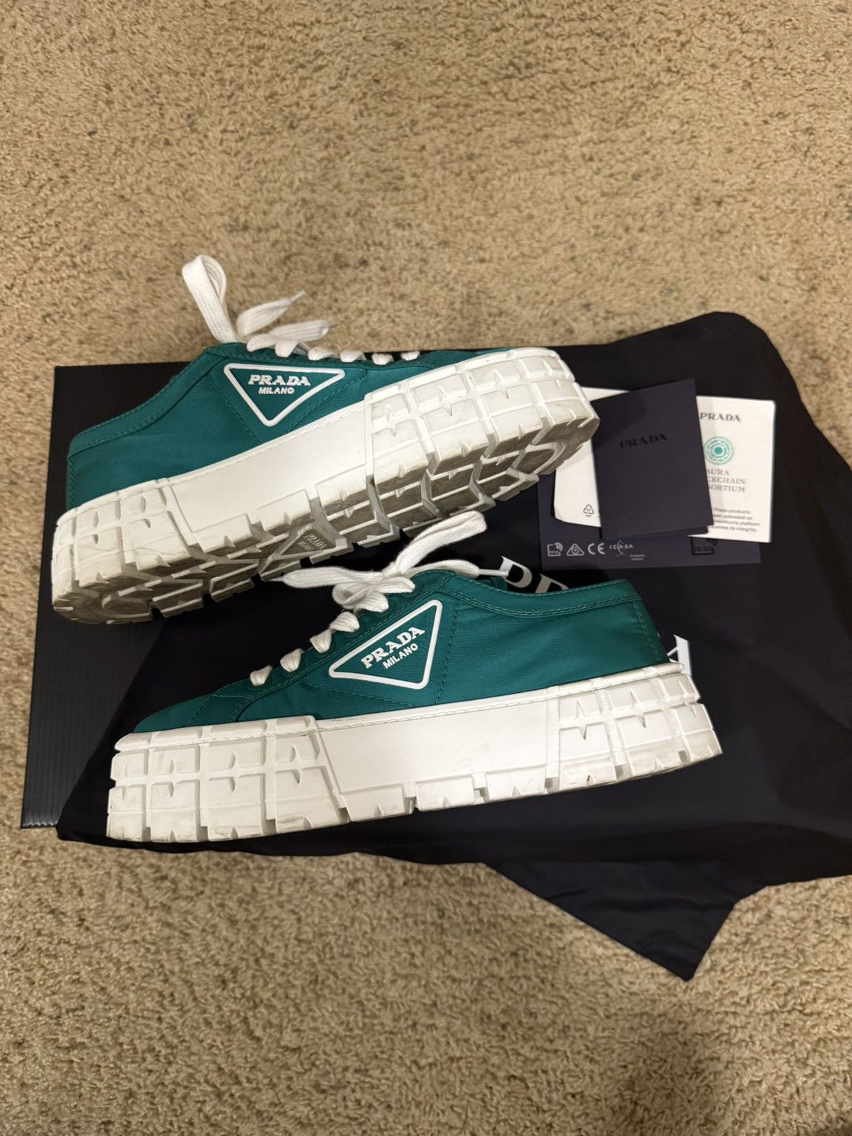 Prada Prada Double Wheel Nylon Gabardine Platform Sneakers Size US 8.5 / IT 38.5 - 5 Thumbnail