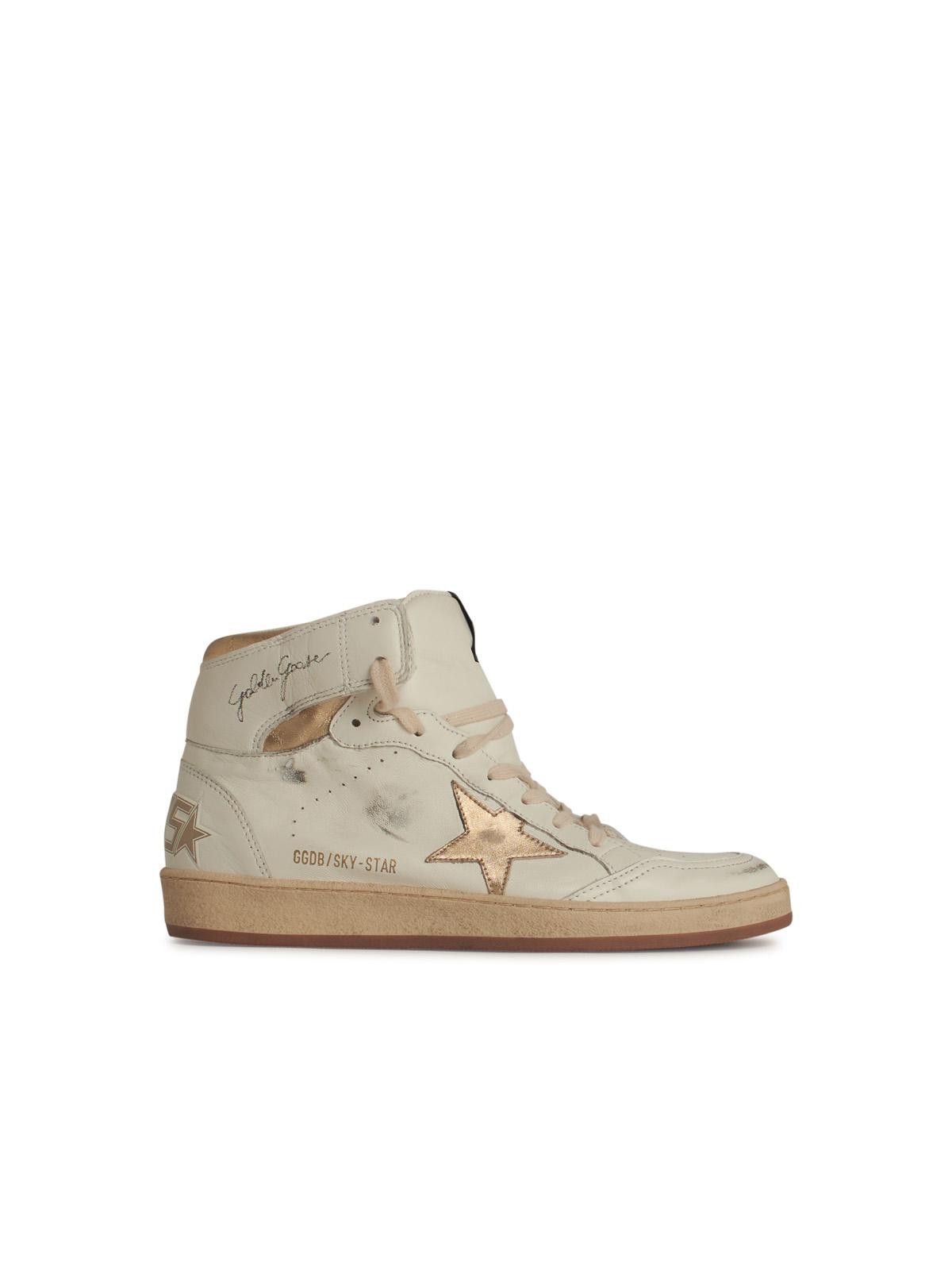 Golden Goose GOLDEN GOOSE 'Sky Star' White Leather Sneakers