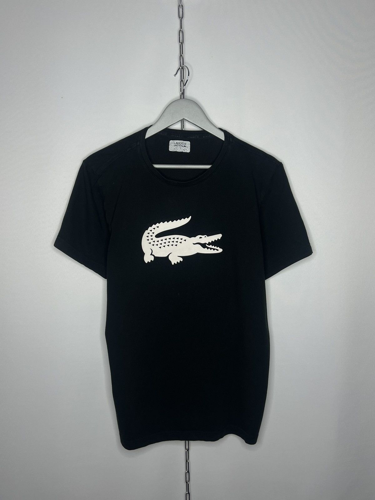 Lacoste × Vintage 🔥Lacoste Big Logo T-Shirt Luxury Tee Black🔥 Size US L / EU 52-54 / 3 - 1 Thumbnail