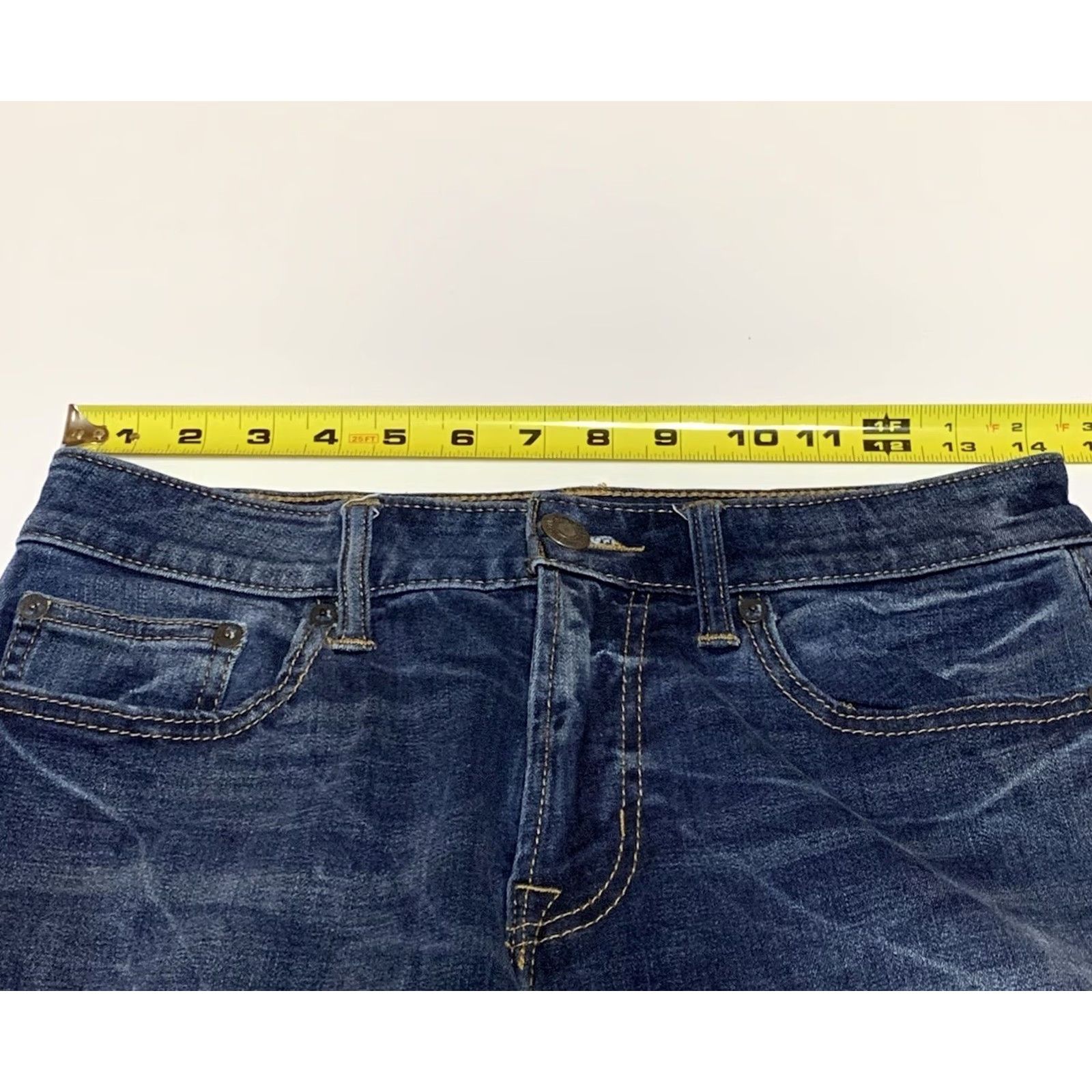 American Eagle Outfitters American Eagle Jeans Men 28x29 Slim Straight Leg Flex 4 360 Blue Denim Size US 28 / EU 44 - 3 Thumbnail