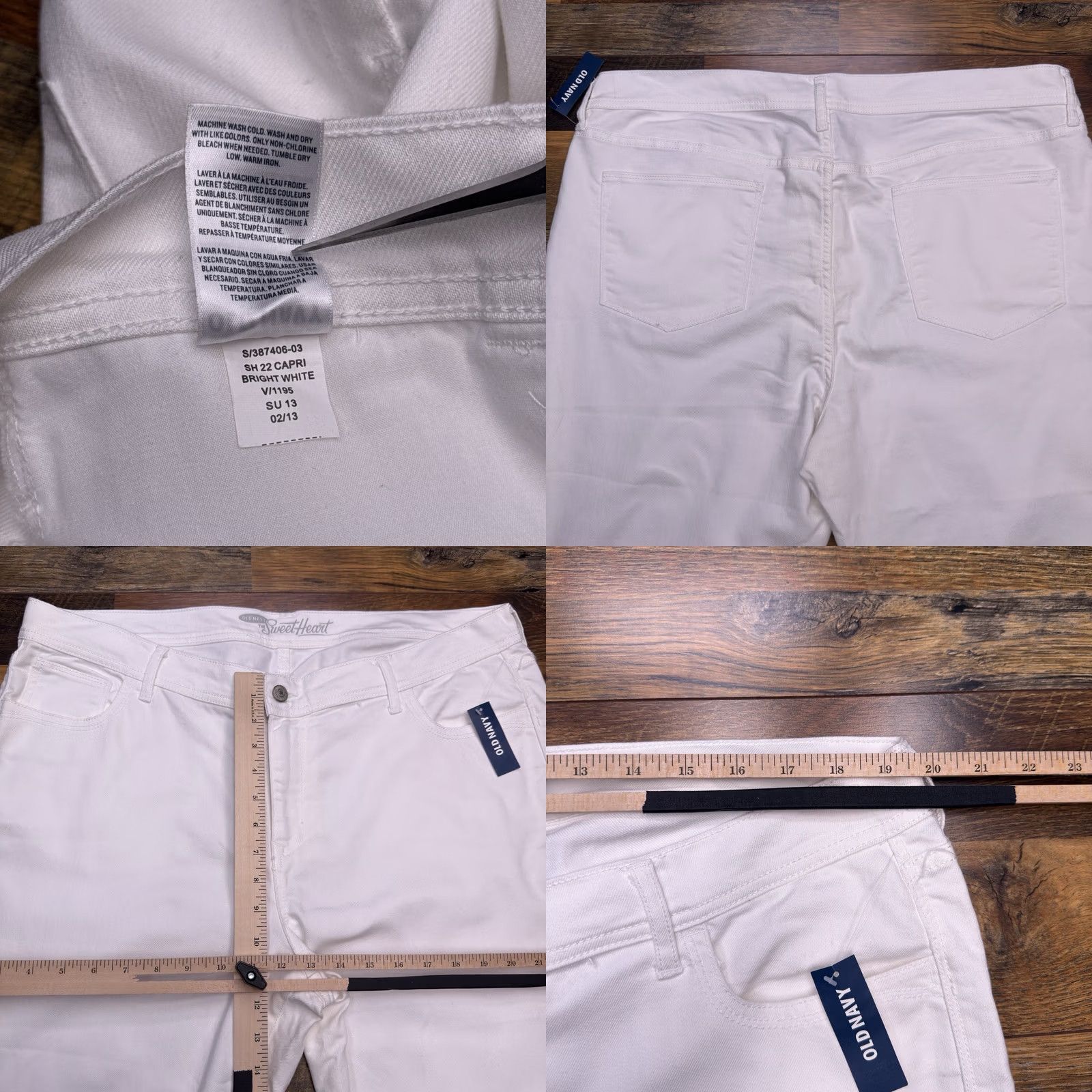 Old Navy Old Navy Sweetheart Jeans Womens 18 White Capri Stretch New Size 40" / US 18 - 8 Thumbnail