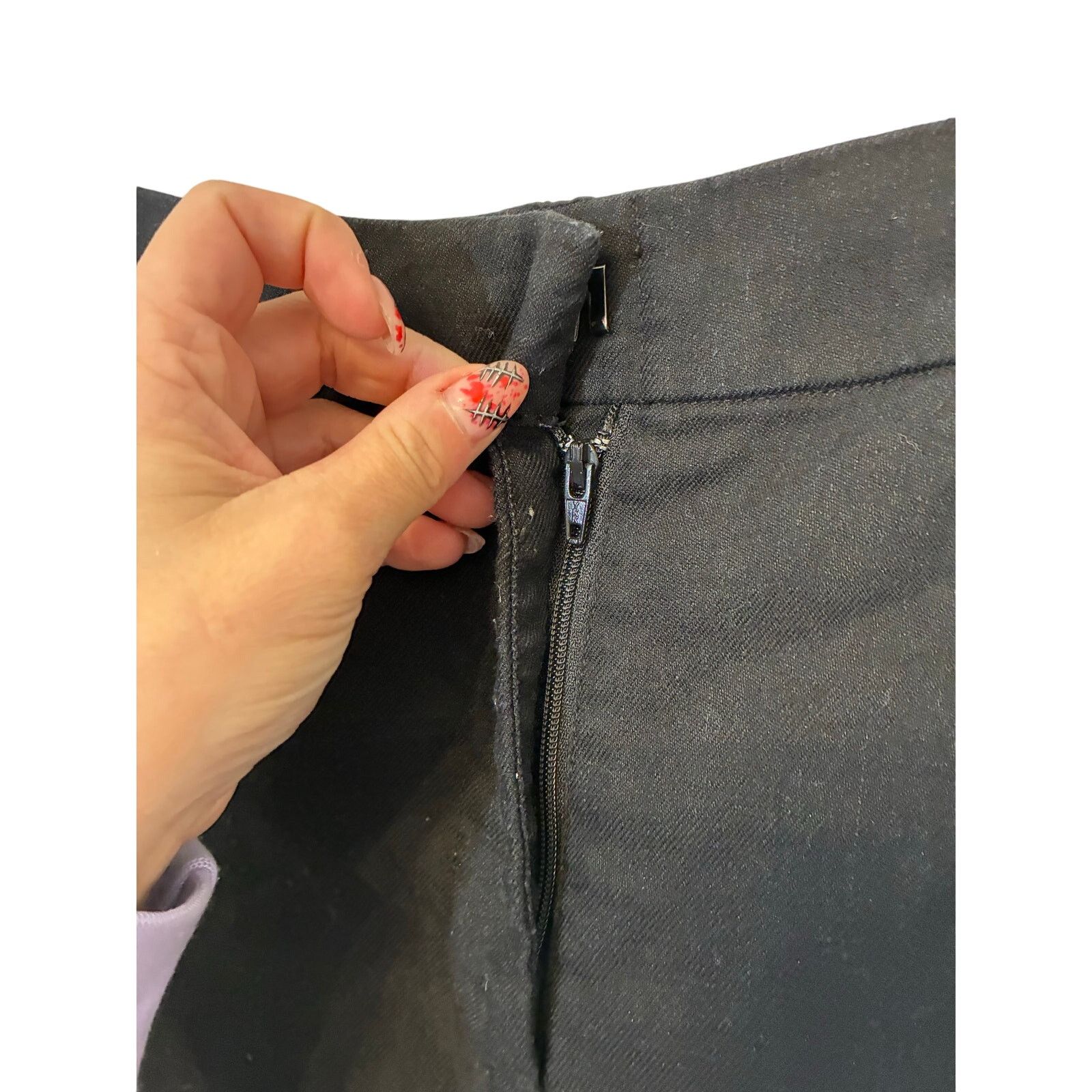 Ann Taylor Ann Taylor Stretch Linen Black Straight Leg Pants Sz 2 Size 26" / US 2 / IT 38 - 2 Thumbnail