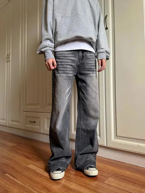 Other Stylish Gray Wide Leg Jeans Size US 32 / EU 48 - 3 Thumbnail
