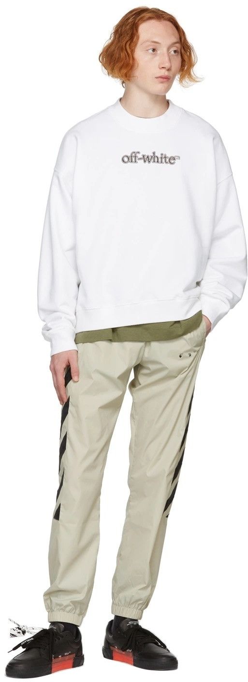 Off-White White Slanted Logo Oversized Skate Sweatshirt Size US S / EU 44-46 / 1 - 3 Thumbnail