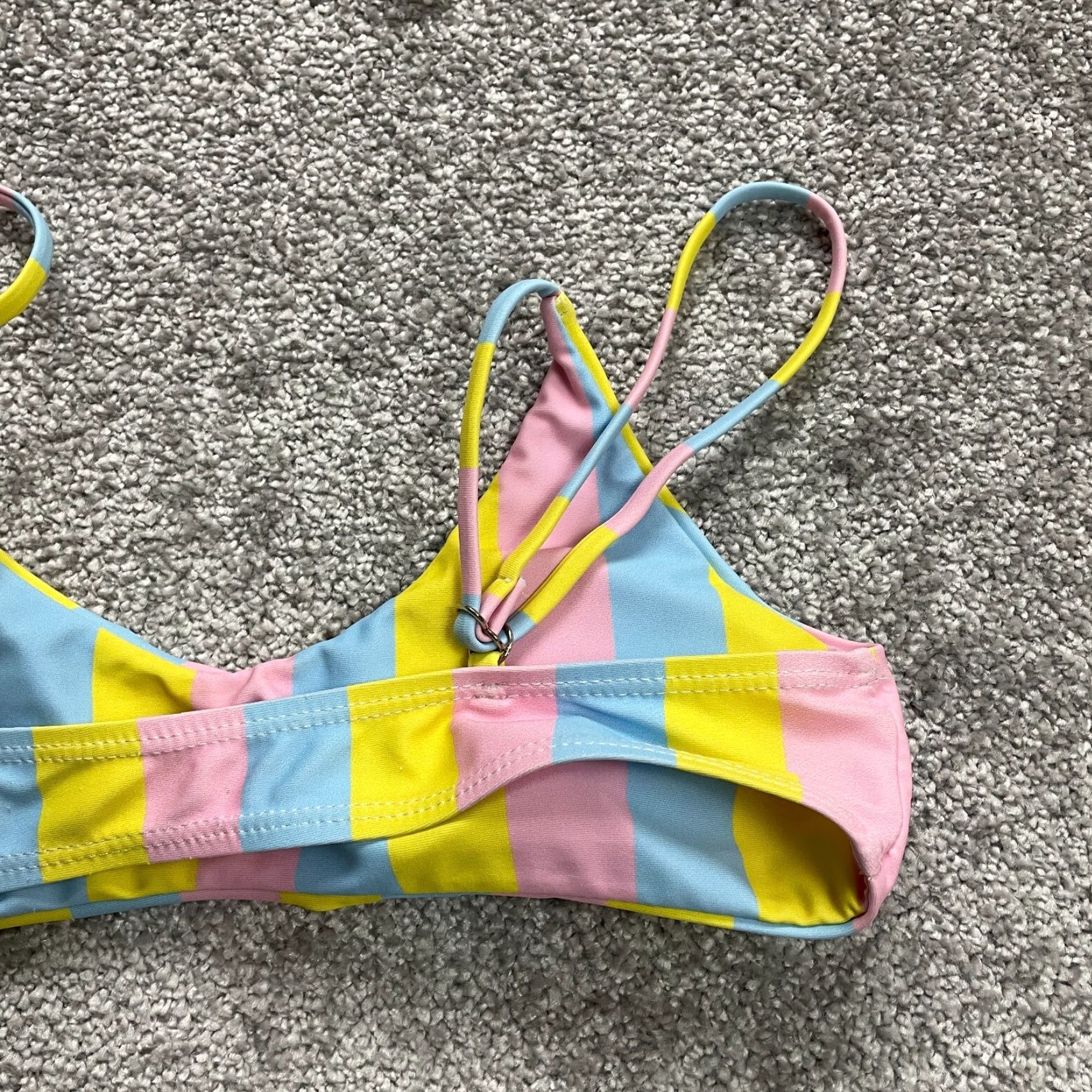 Rainbow Unbranded Swimwear Bikini Top Womens Small Multicolor Rainbow Striped Padded Size S / US 4 / IT 40 - 7 Thumbnail