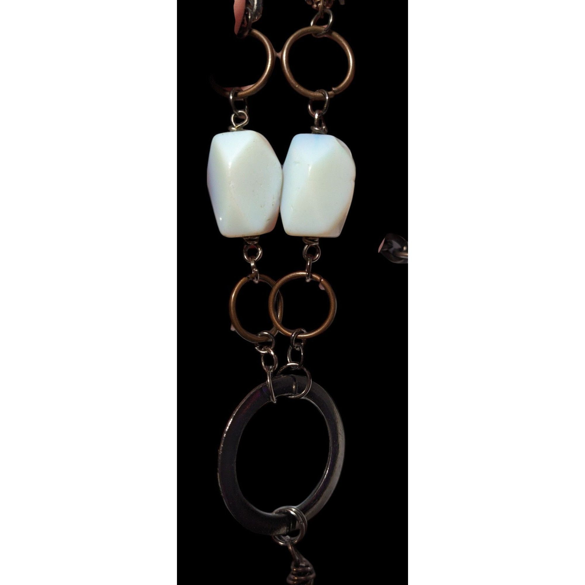Other Handmade Upcycled Chunky Glass And Moonstone Beaded Chain Ne Size ONE SIZE - 5 Thumbnail